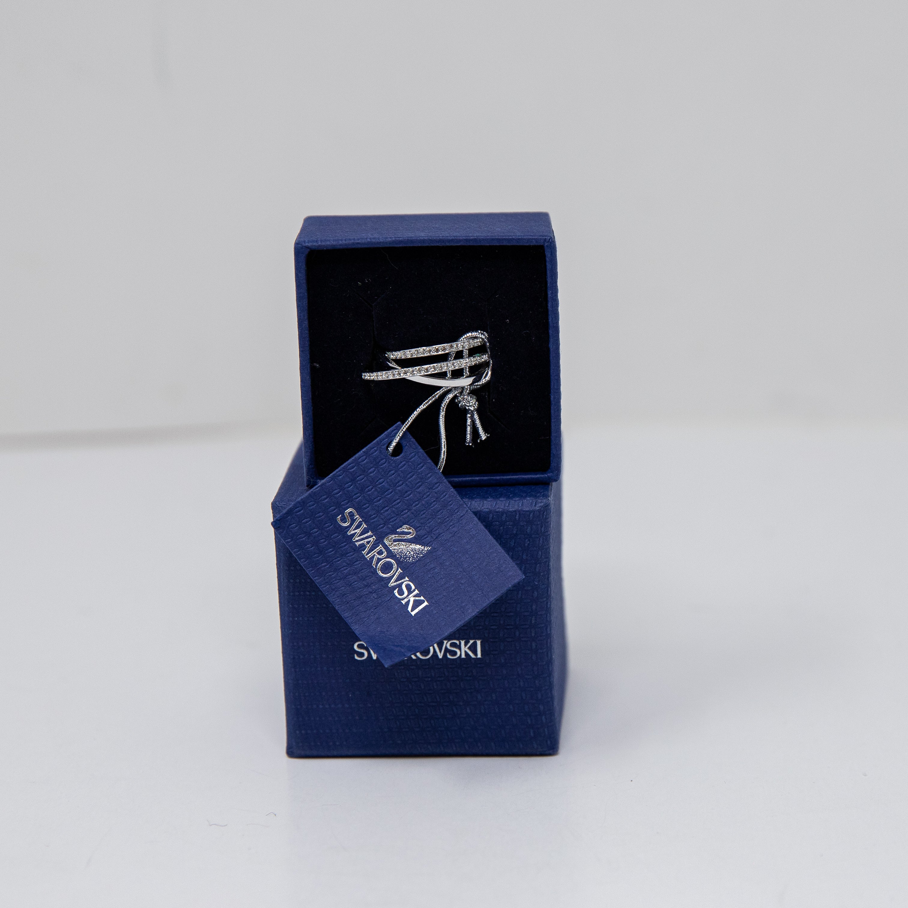 NEW Swarovski Crystal Mini Spiral Crossover 925 Silver Plated Ring 5071169