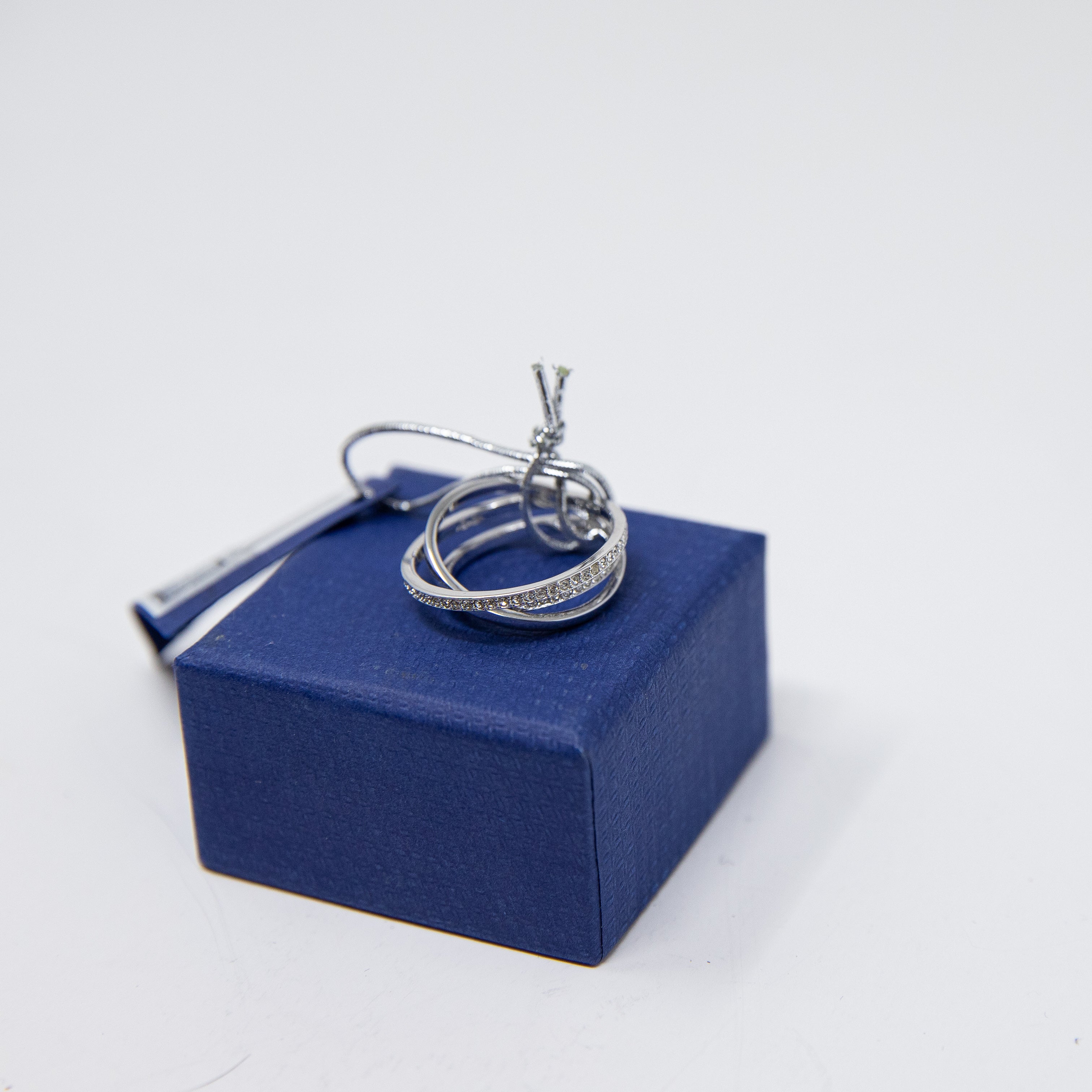 NEW Swarovski Crystal Mini Spiral Crossover 925 Silver Plated Ring 5071169