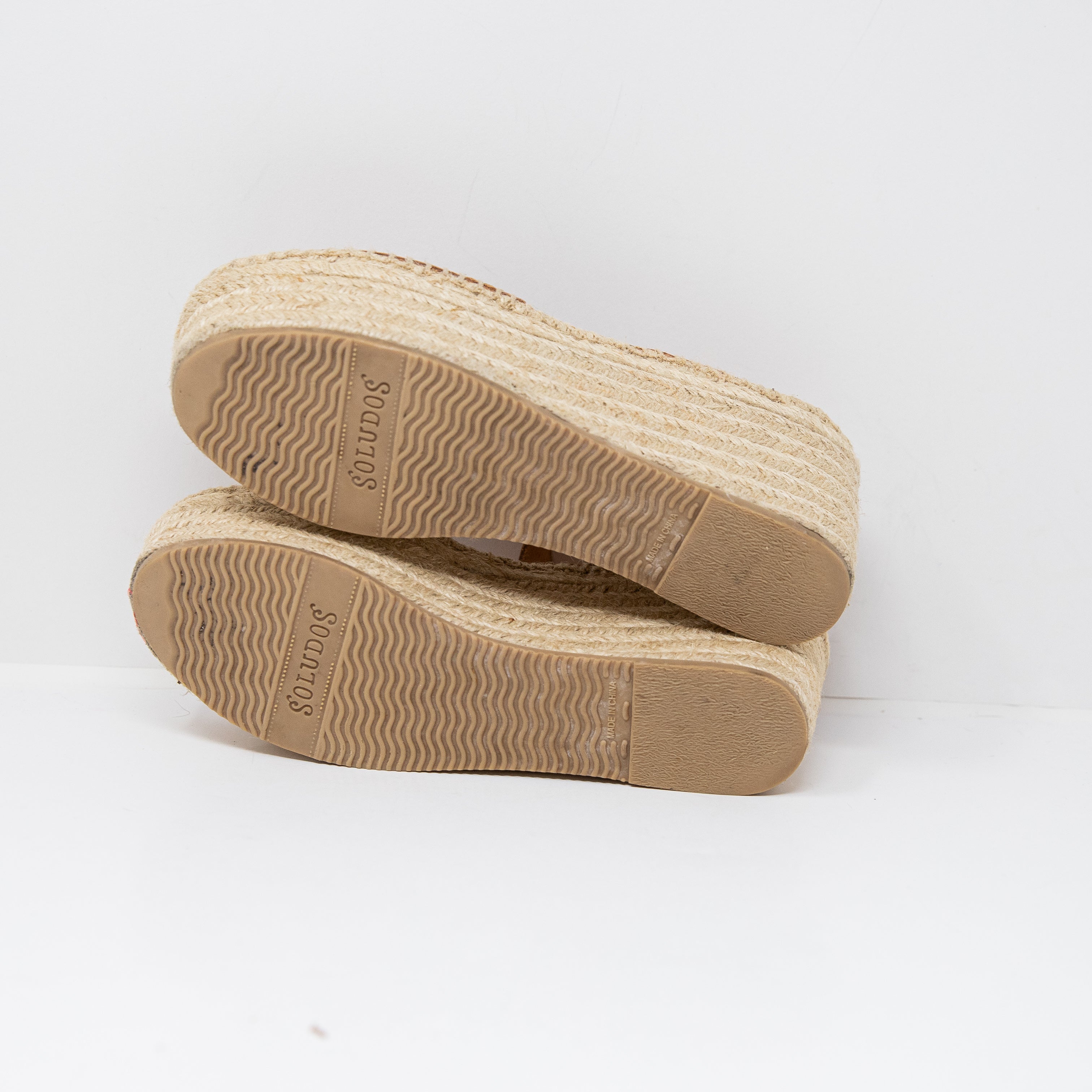 Soludos Minorca Platform Jute Woven Espadrille Wedge Heels Sandals Shoes Brown 7