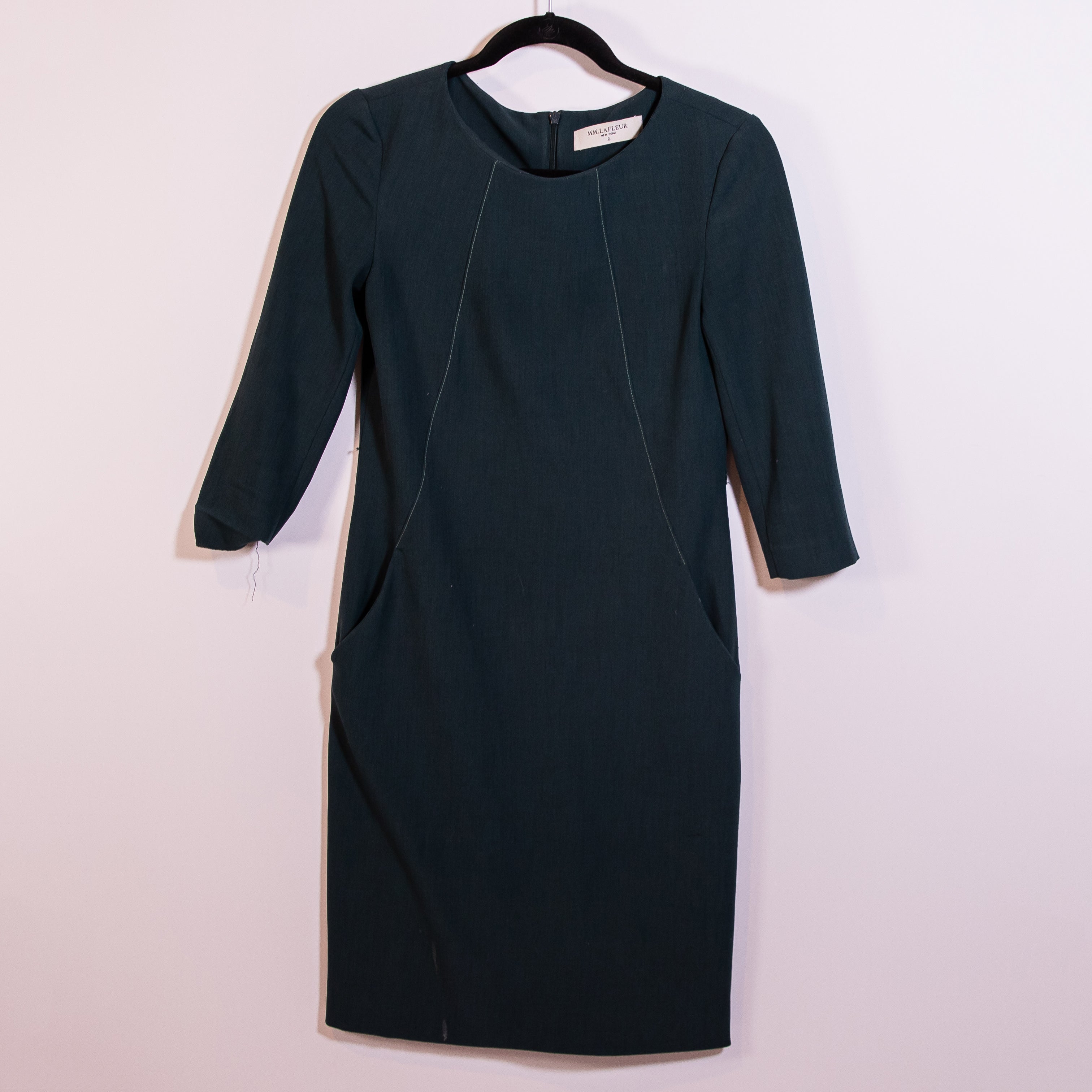 MM. Lafleur Etsuko Stretch Ponte Quarter Sleeve Sheath Dress Green 2