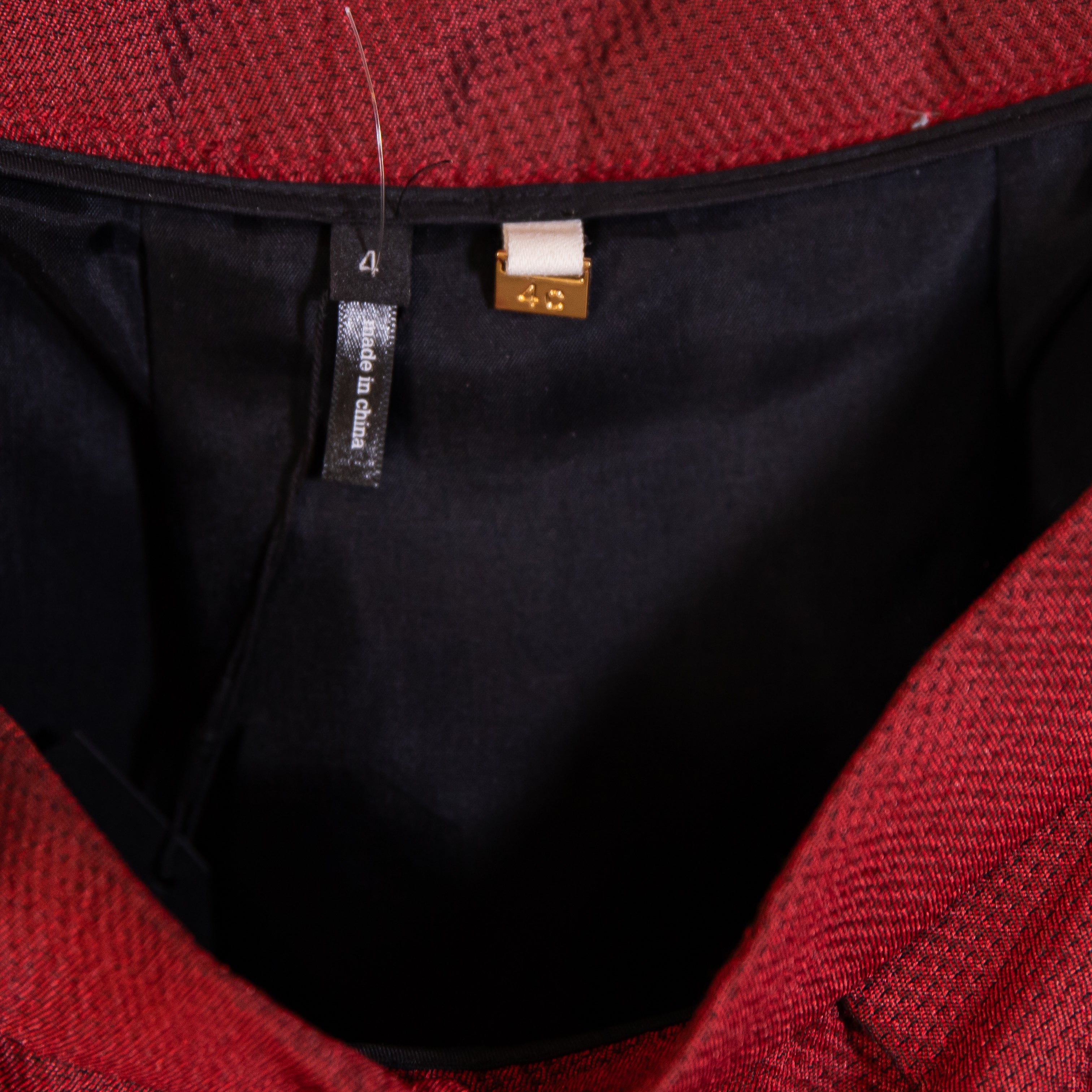 NEW 4.Collective Lulu Jacquard Textured Pleated Pull On A Line Midi Skirt Red 4