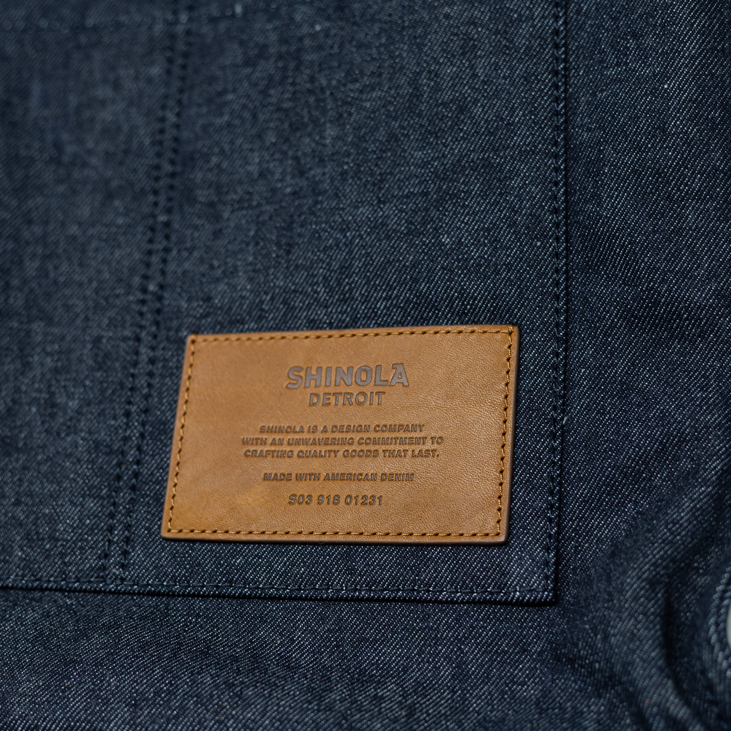 NEW Shinola Runabout Selvedge Denim Jean Cotton Canvas Open Tote Bag Purse Blue