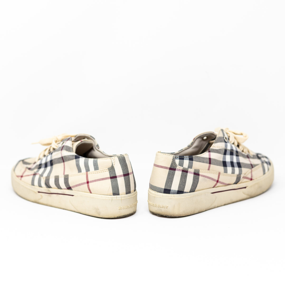 Burberry Women's Nova Check Print Pattern Canvas Low Top Lace Up Sneakers Shoes