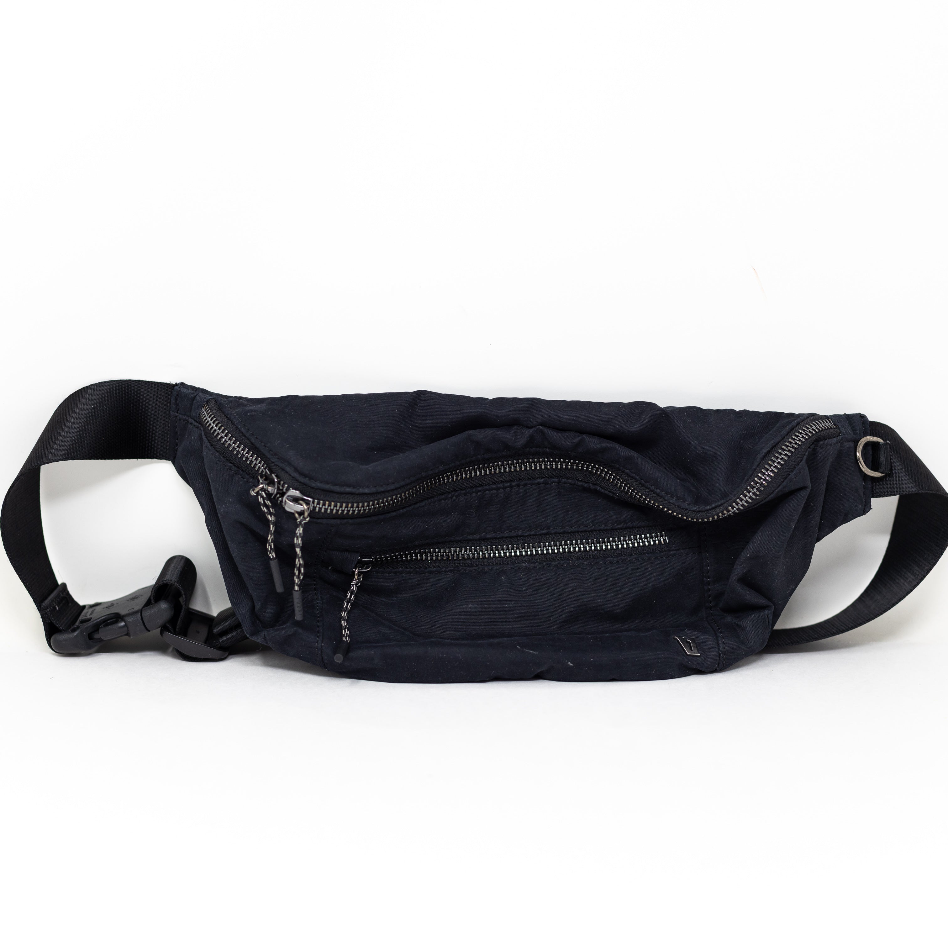Vuori Sling Convertible Crossbody Waist Fanny Pack Slim Purse Bag Solid Black