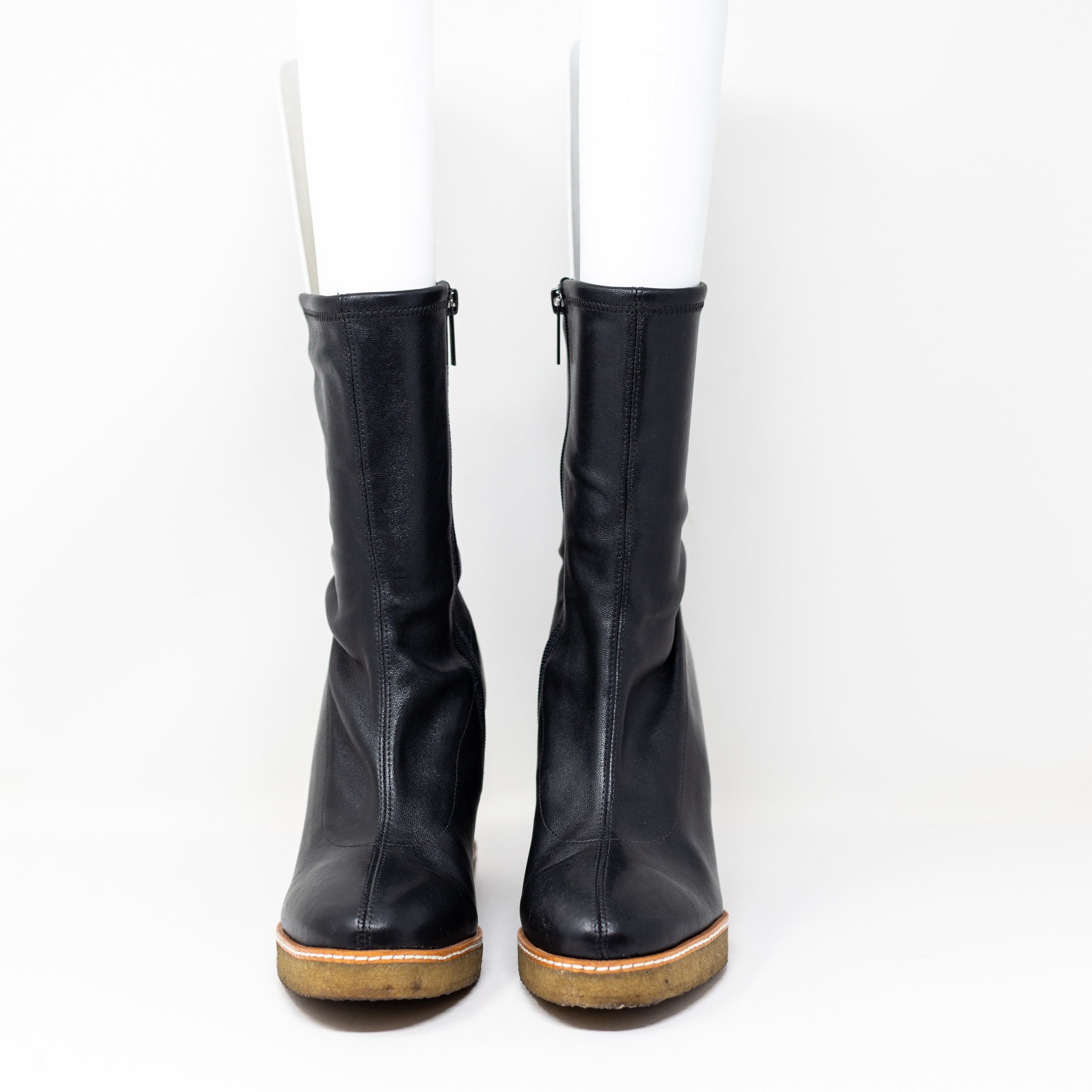 Veronica Beard Arlo Genuine Leather Wedge High Heel Ankle Booties Boots Shoes 11