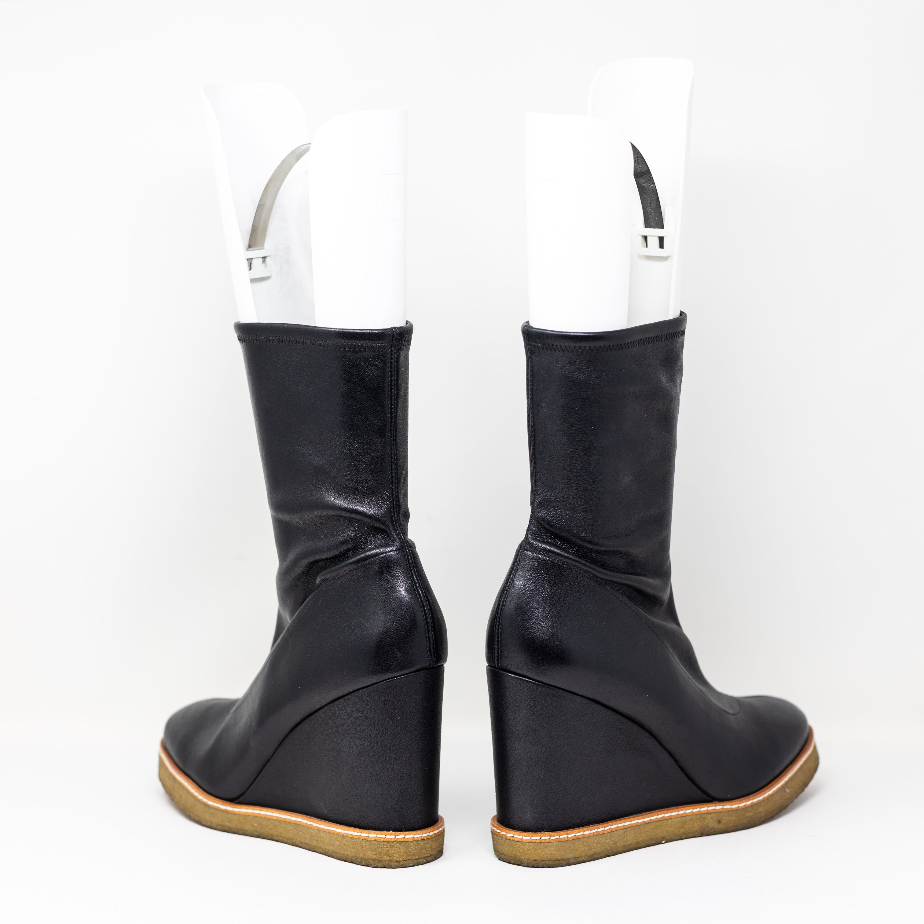 Veronica Beard Arlo Genuine Leather Wedge High Heel Ankle Booties Boots Shoes 11