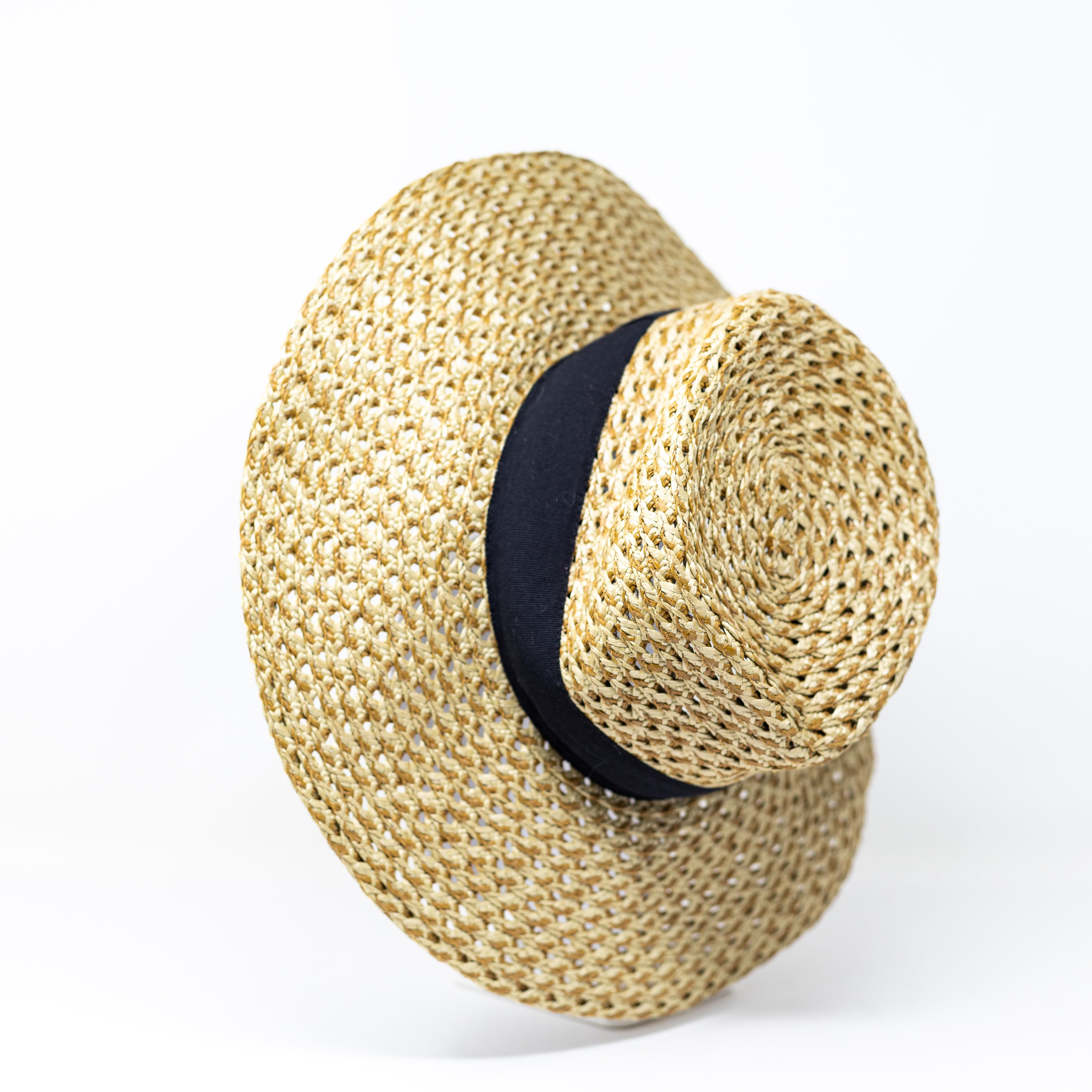 Eric Javits Multi Neutral Straw Paper Coated Water Resistant Sun Hat Accessory