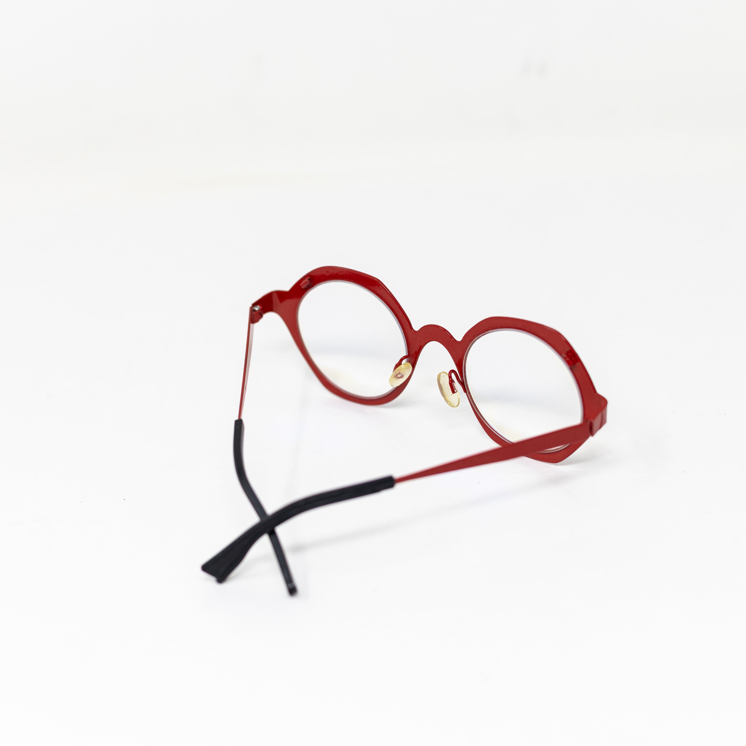Anne Et Valentin Metal Red Circular Round Geometric Reading Magnifying Glasses