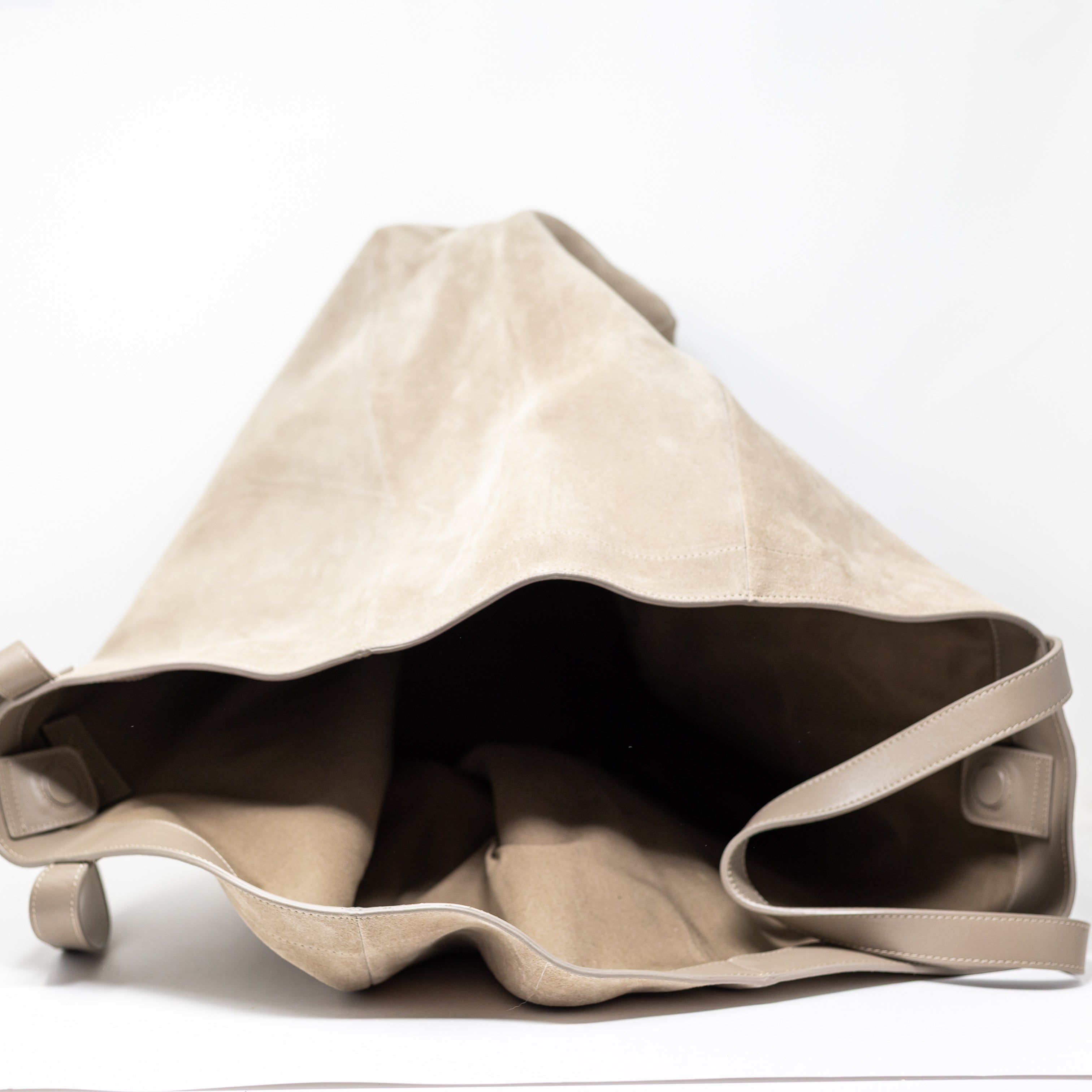 Anine Bing Rio Genuine Suede Leather Oversized XL Shoulder Tote Bag Purse Taupe