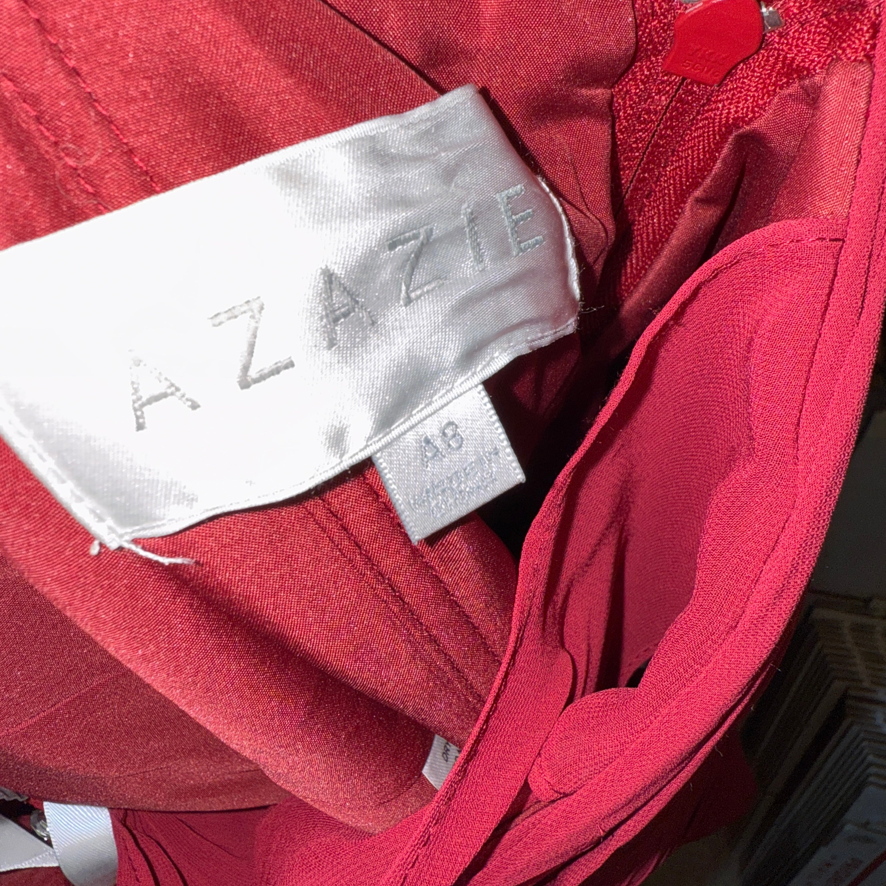 NEW Azazie Ginger A-Line Halter Pleated Chiffon Bridesmaid Dress Burgundy A8