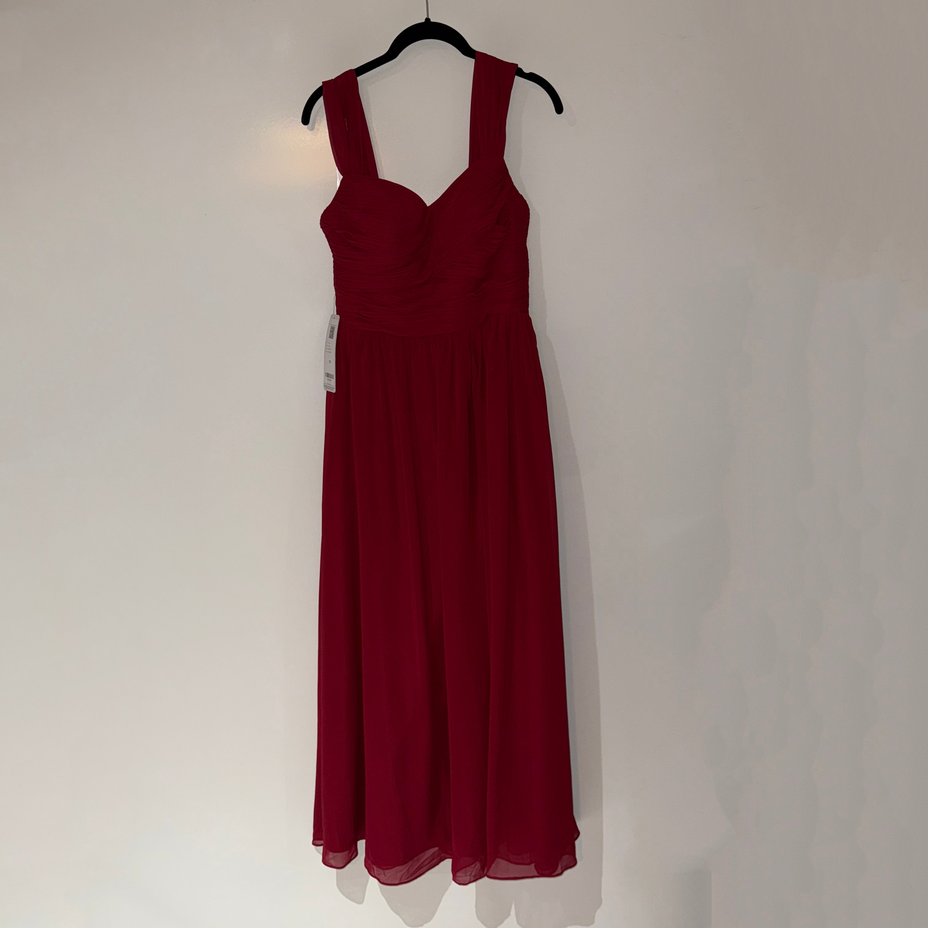 NEW Azazie Zapheira A-Line Ruched Chiffon Bridesmaid Wedding Dress Burgundy C