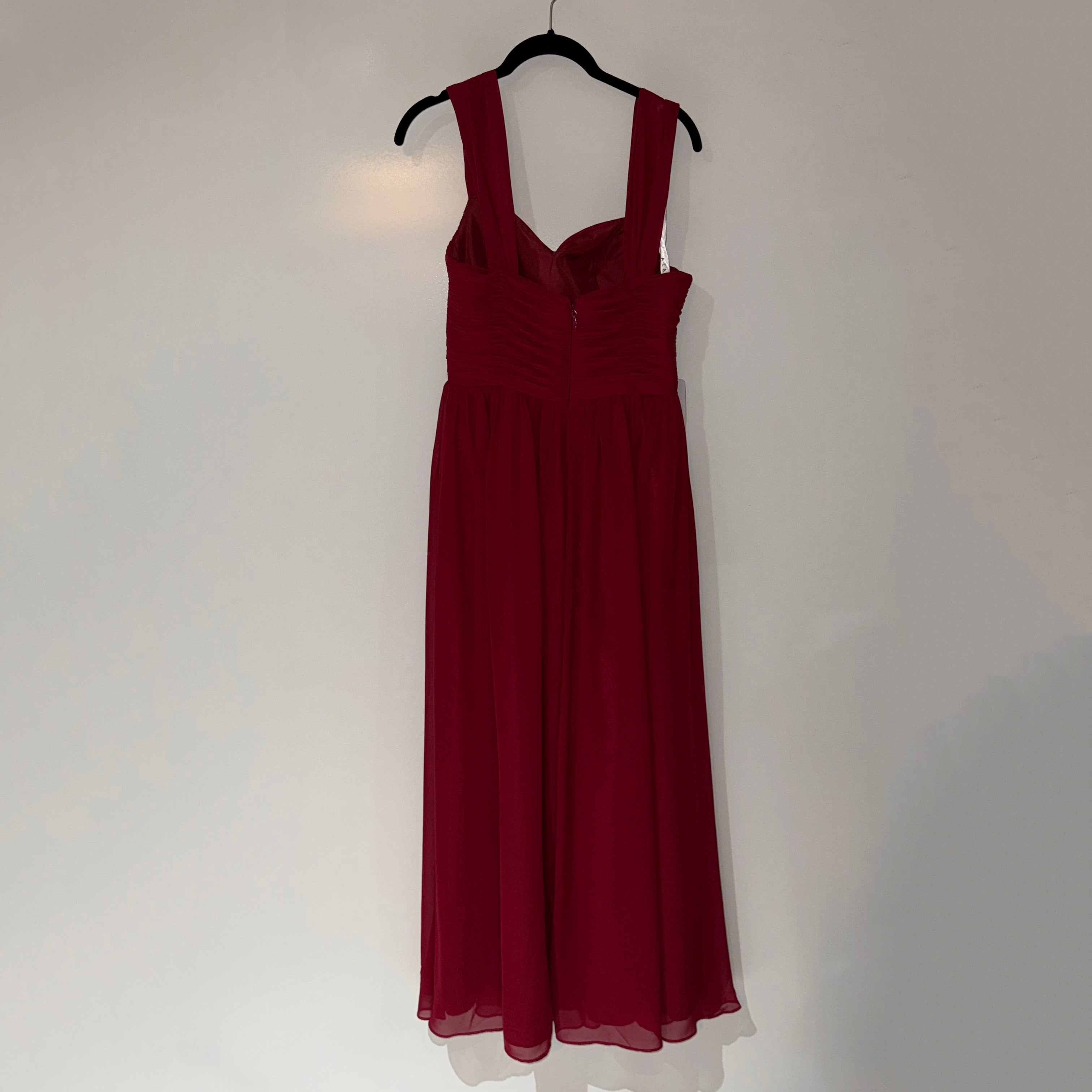 NEW Azazie Zapheira A-Line Ruched Chiffon Bridesmaid Wedding Dress Burgundy C