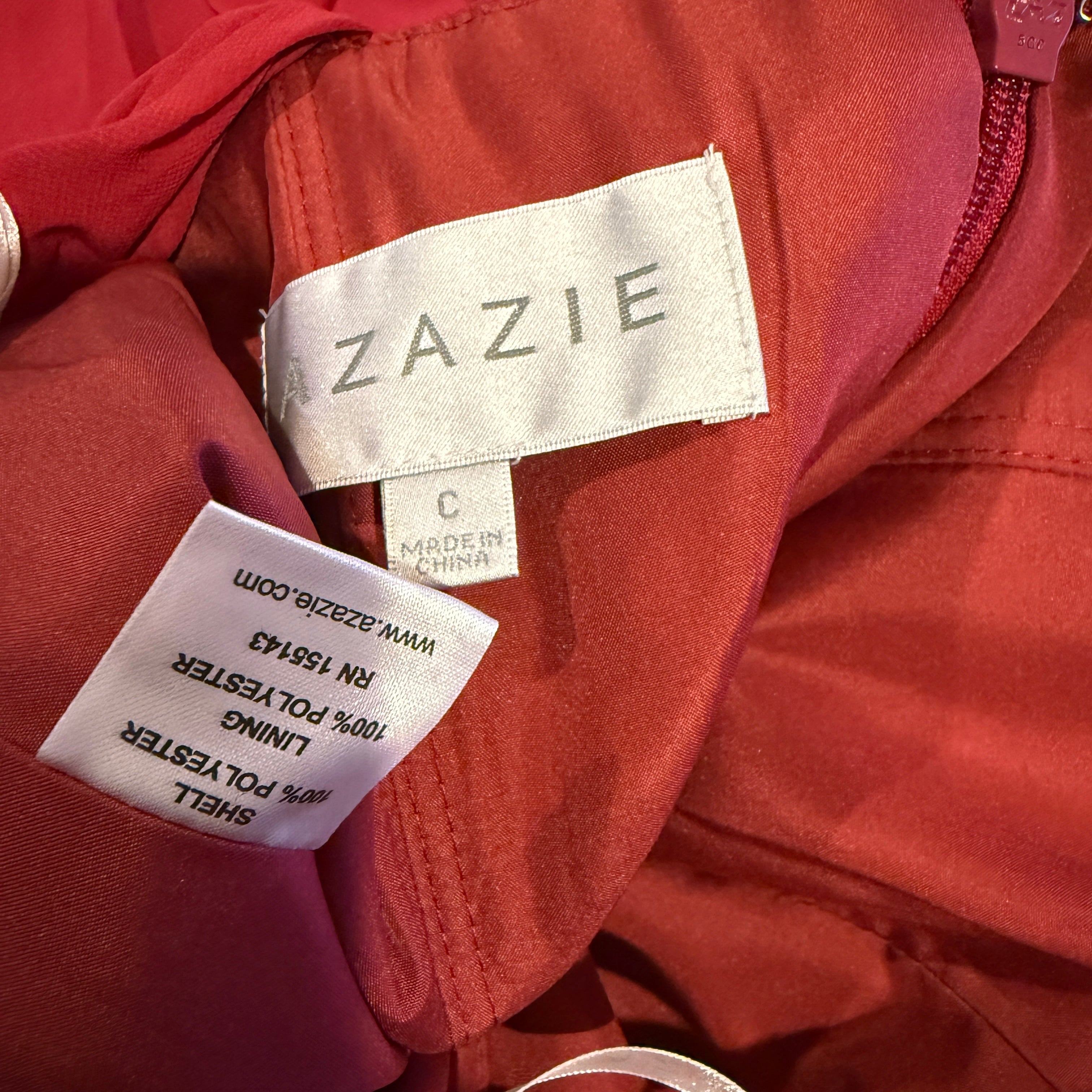 NEW Azazie Zapheira A-Line Ruched Chiffon Bridesmaid Wedding Dress Burgundy C