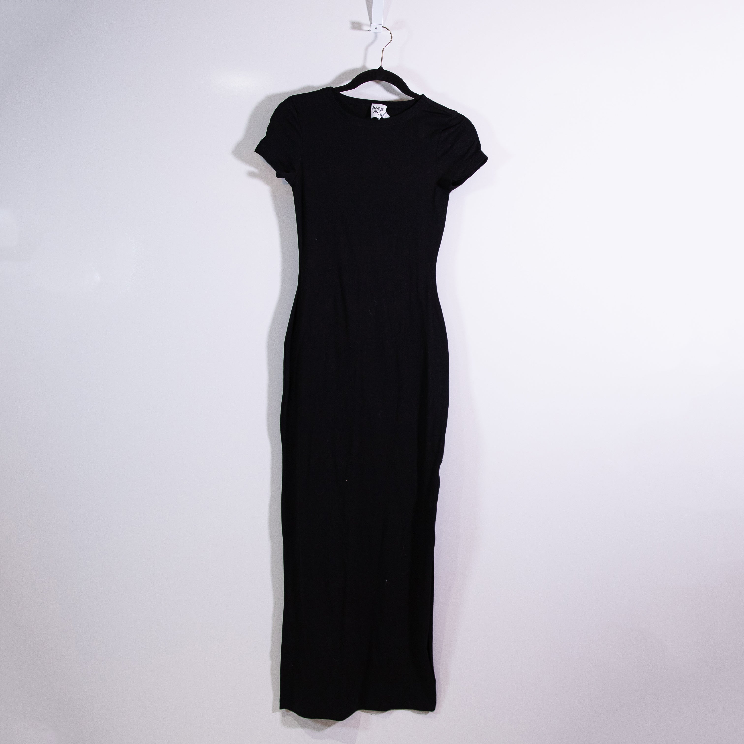 NEW Princess Polly Lex Cotton Stretch Crew Neck Short Sleeve Maxi Dress Black 4