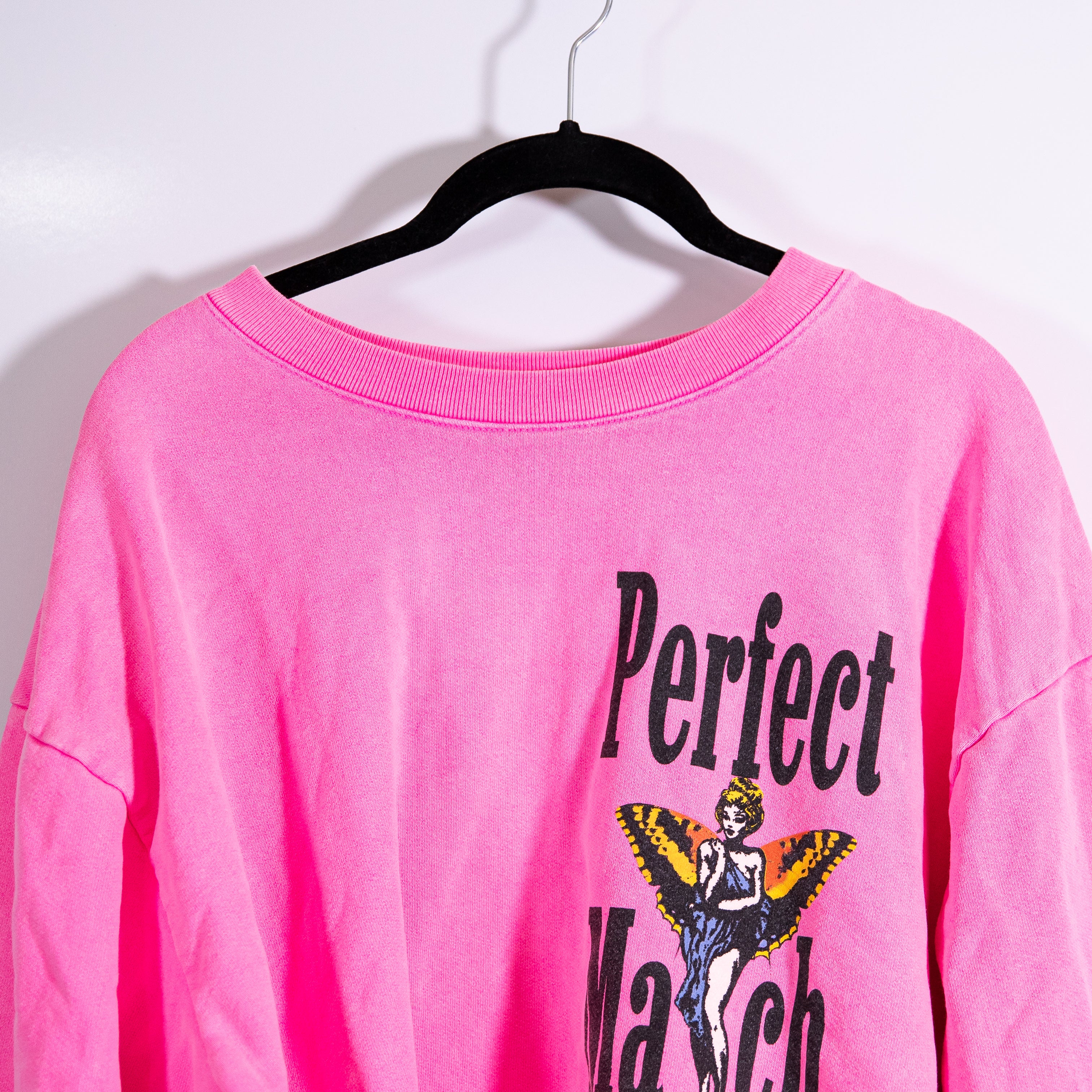Boys Lie Perfect Match Angel Graphic Print Pattern Oversized Sweatshirt Sweater