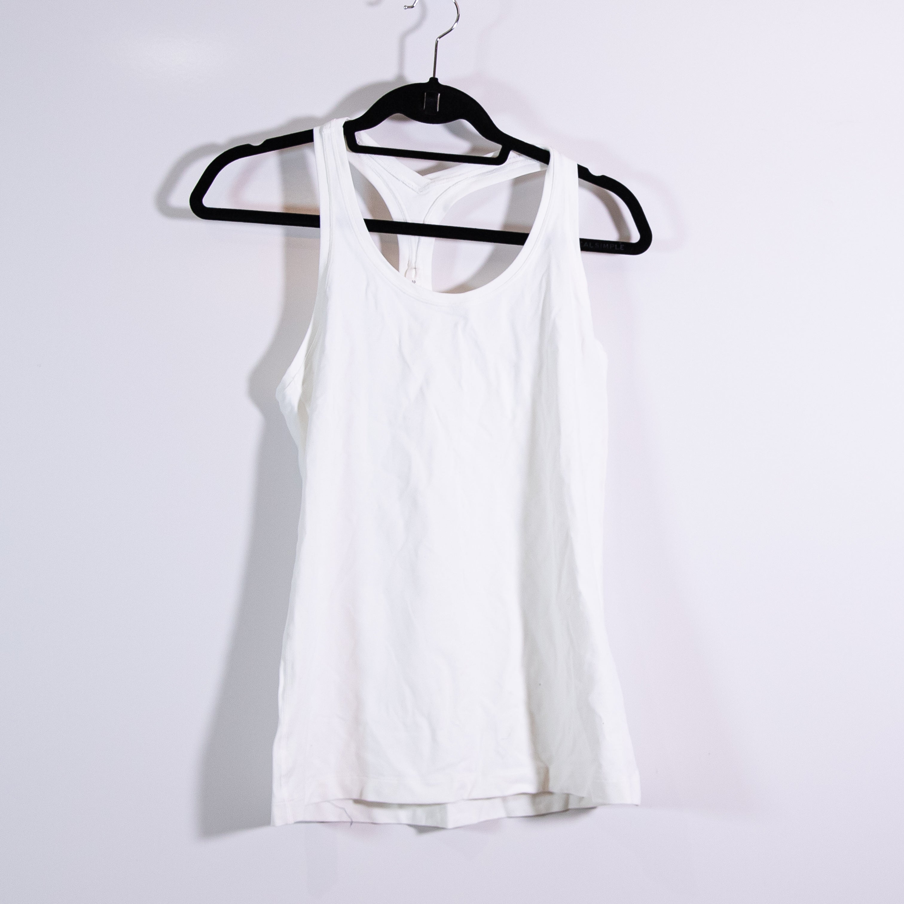 Lululemon Cool Racerback Sleeveless Scoop Neck Solid White Tank Top Thin Strap