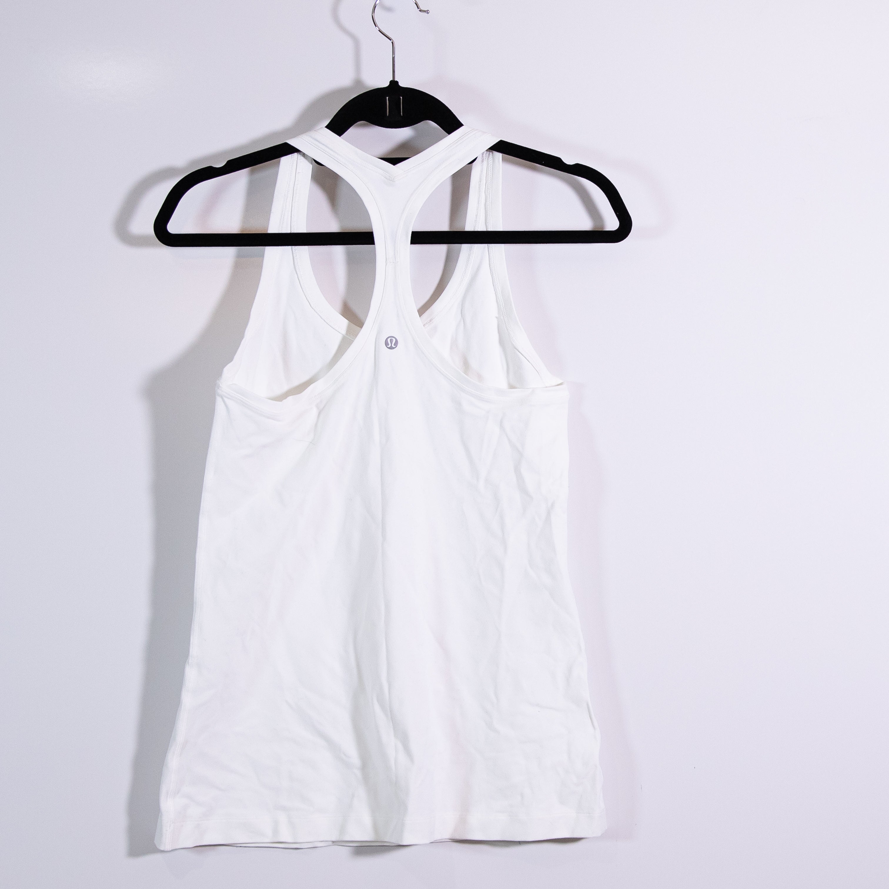 Lululemon Cool Racerback Sleeveless Scoop Neck Solid White Tank Top Thin Strap