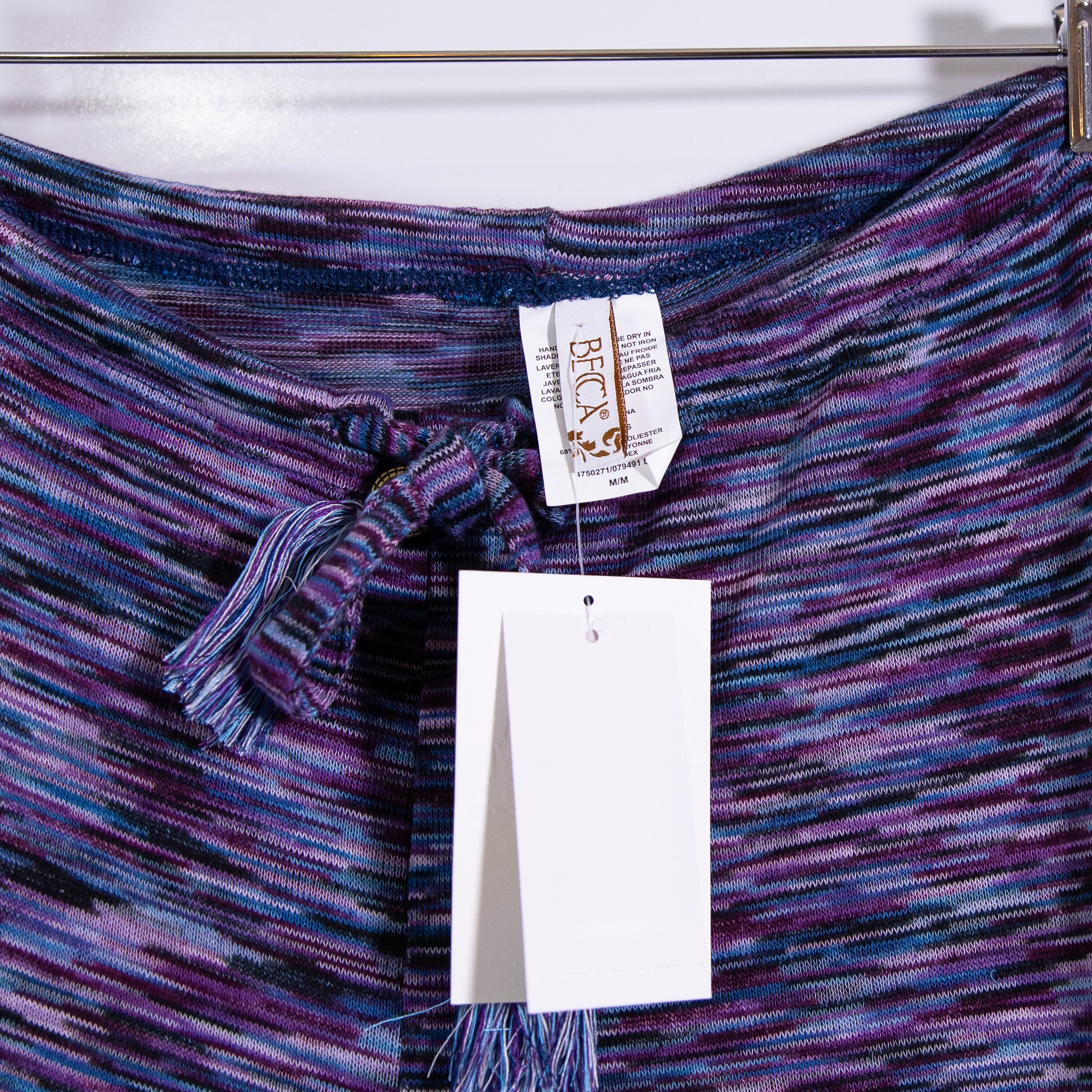 NEW Becca By Rebecca Virtue Moon Tide Split Leg Pants Cover Up Purple Blue Multi