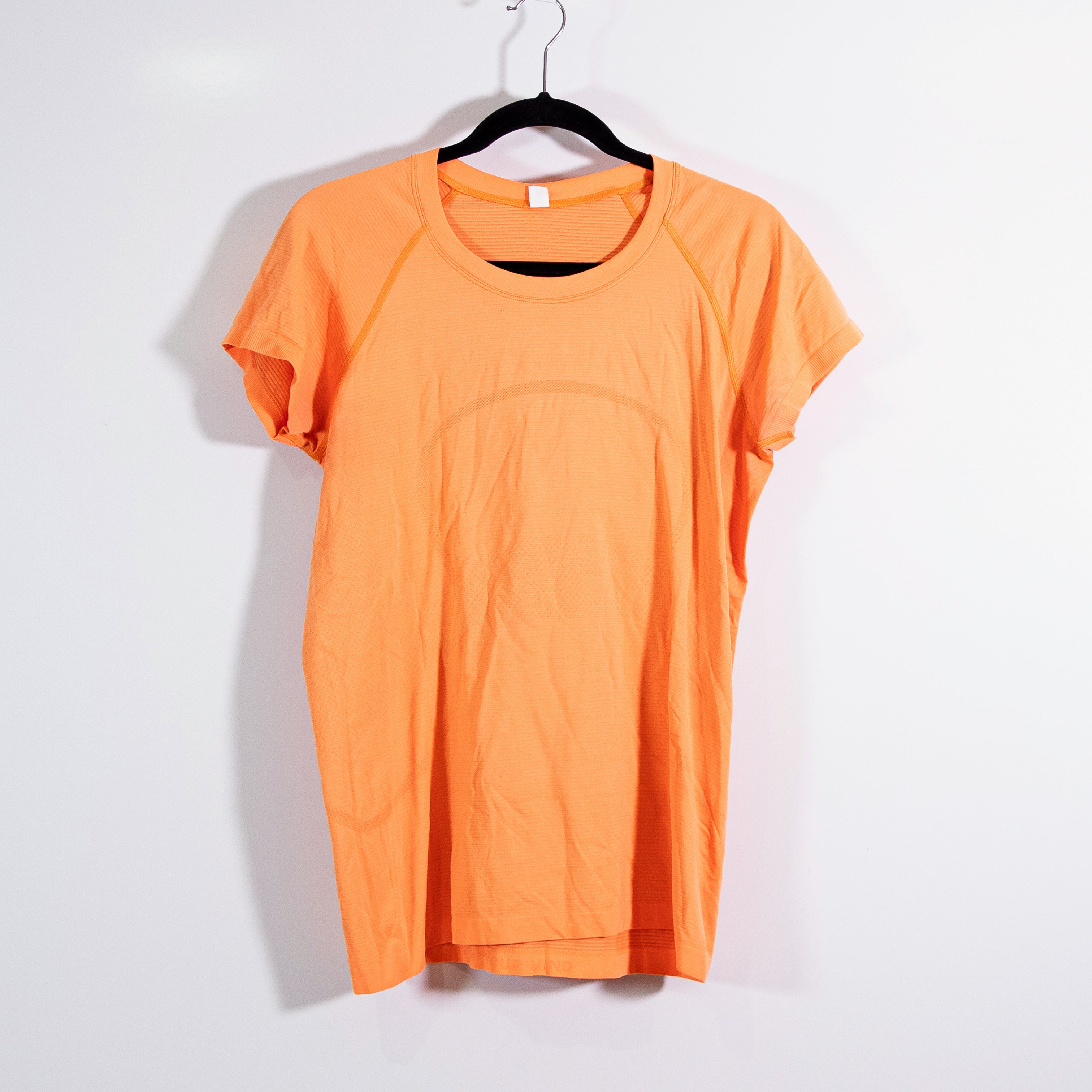 Lululemon Women's Run Swiftly Short Sleeve Scoop Neck Tee Shirt Bright Orange 12