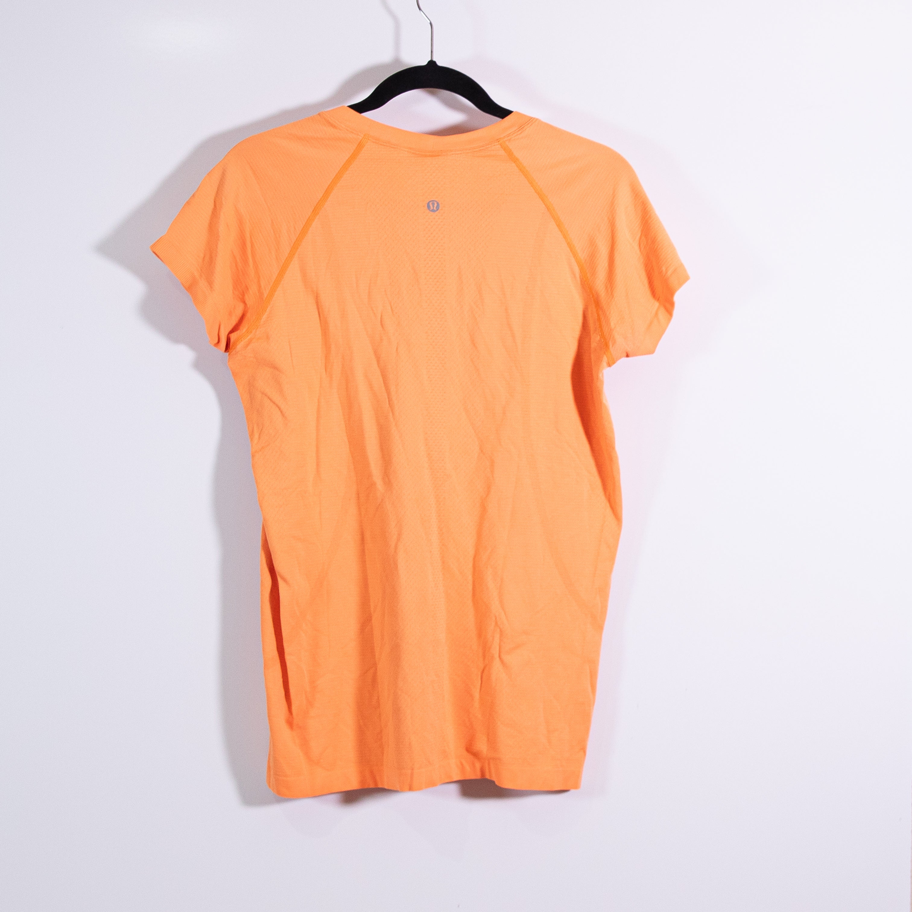 Lululemon Women's Run Swiftly Short Sleeve Scoop Neck Tee Shirt Bright Orange 12