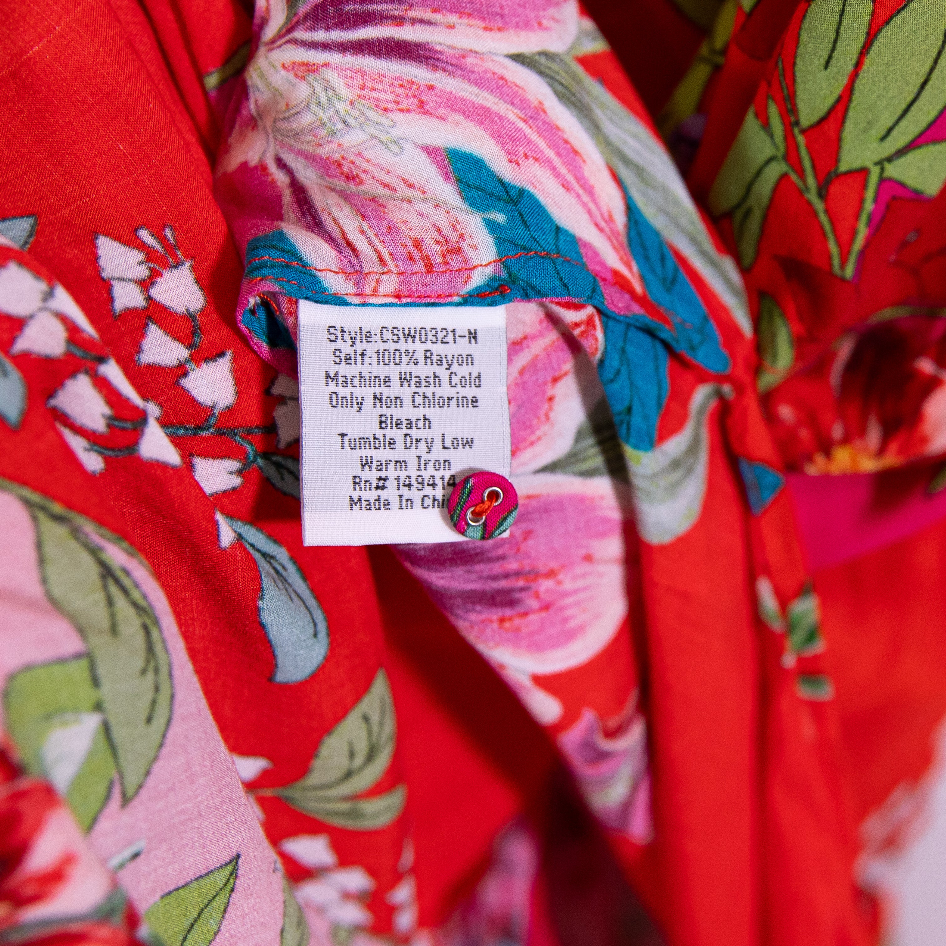 Johnny Was Nanya V Neck Oversized Floral Print Pattern Maxi Kaftan In Red Blush