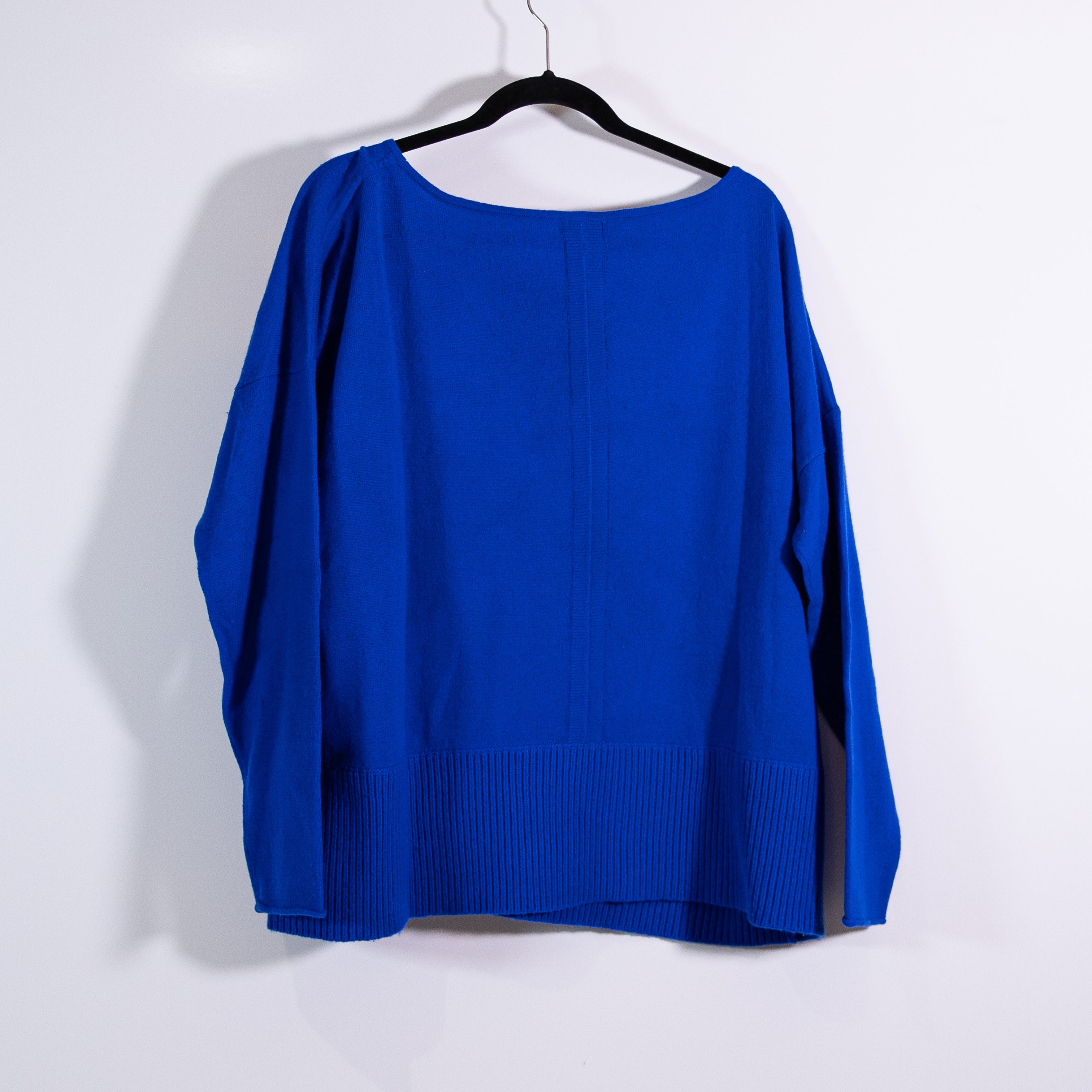 Diane Von Furstenberg Bozeman Wool Cashmere blend knit Stretch Boat Neck Sweater