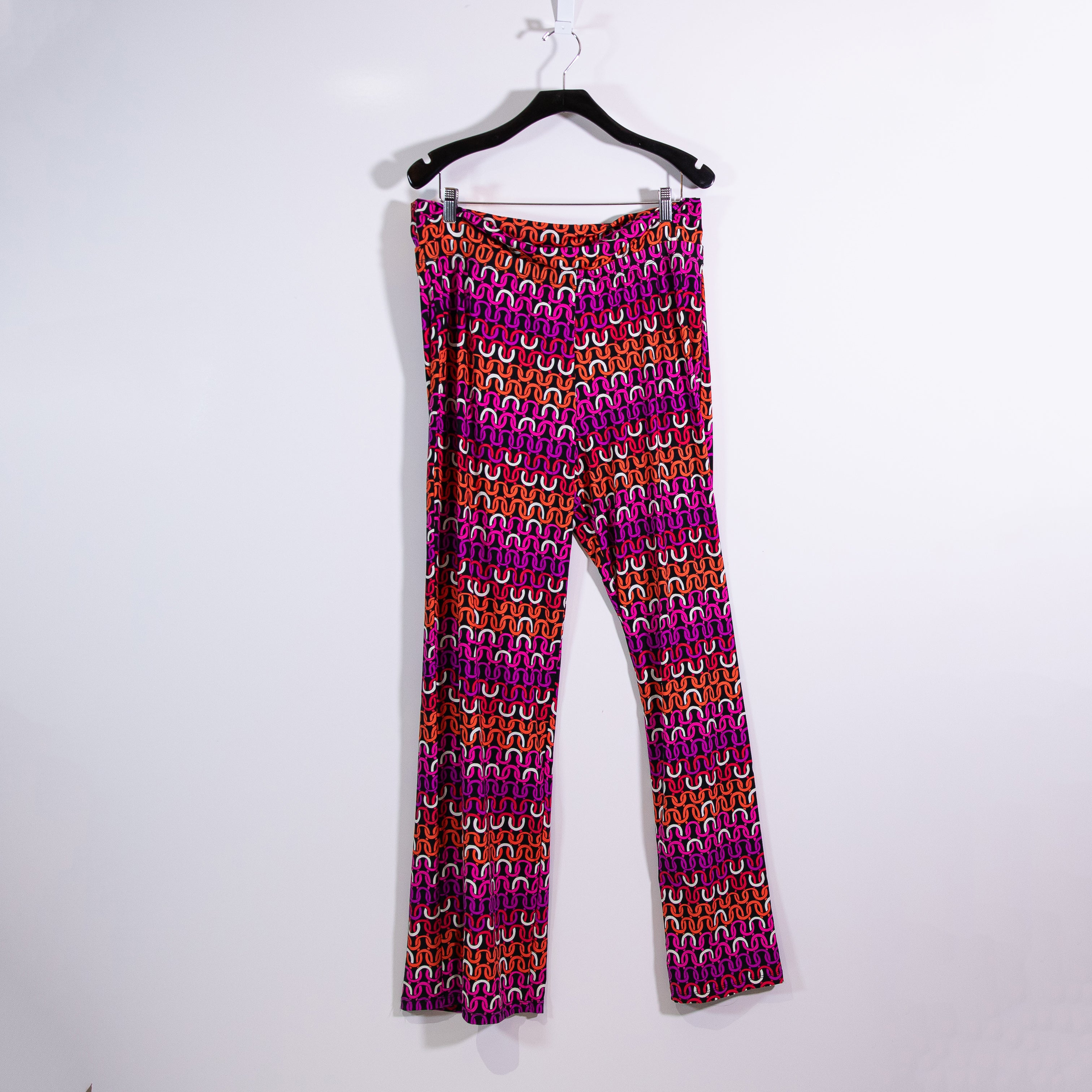 Trina Turk Echo Chain Link Print Pattern Stretch Knit Straight Leg Cover Up Pant