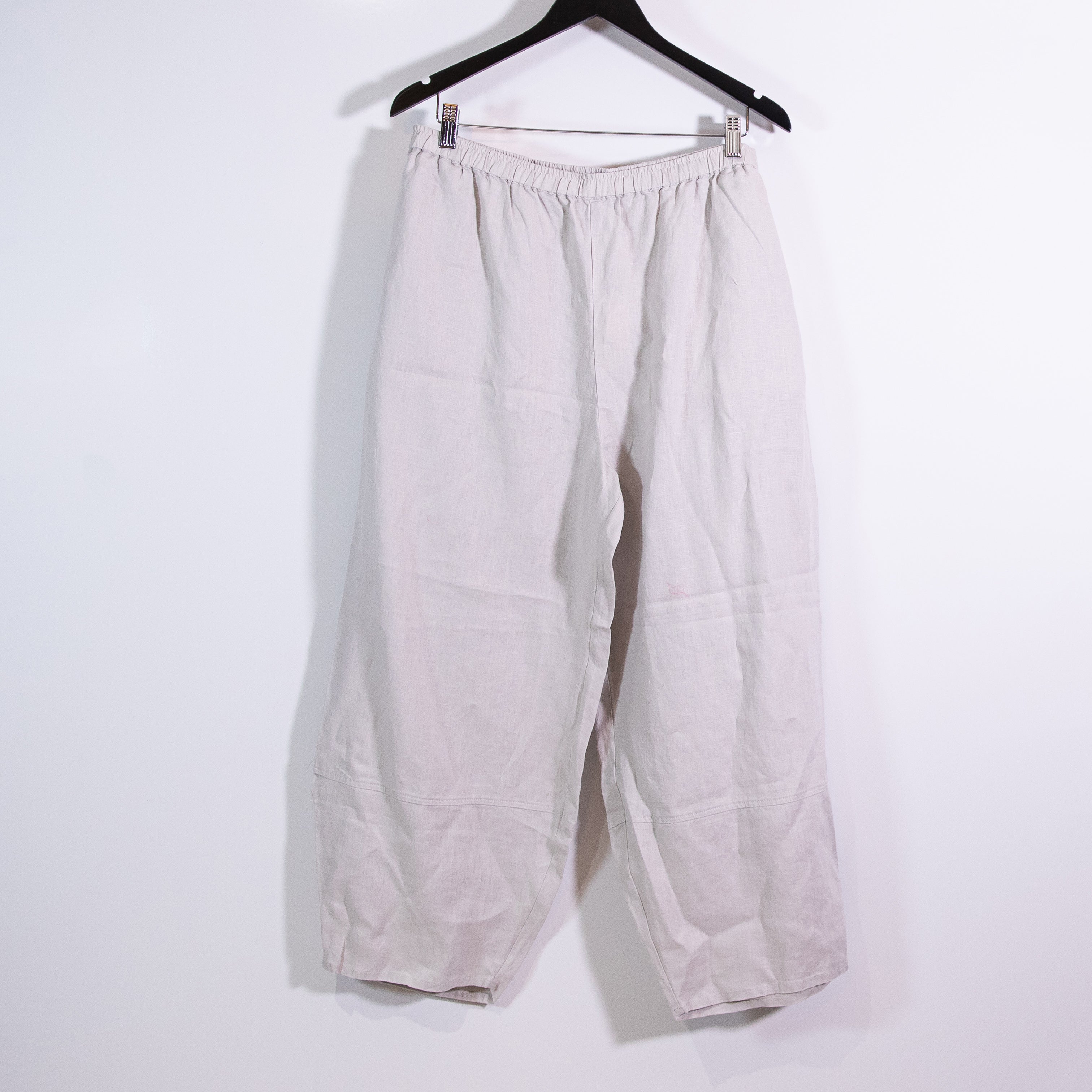 NEW Johnny Was Linen Barrel High Waisted Relaxed Fit Lightweight Pants Sand XL