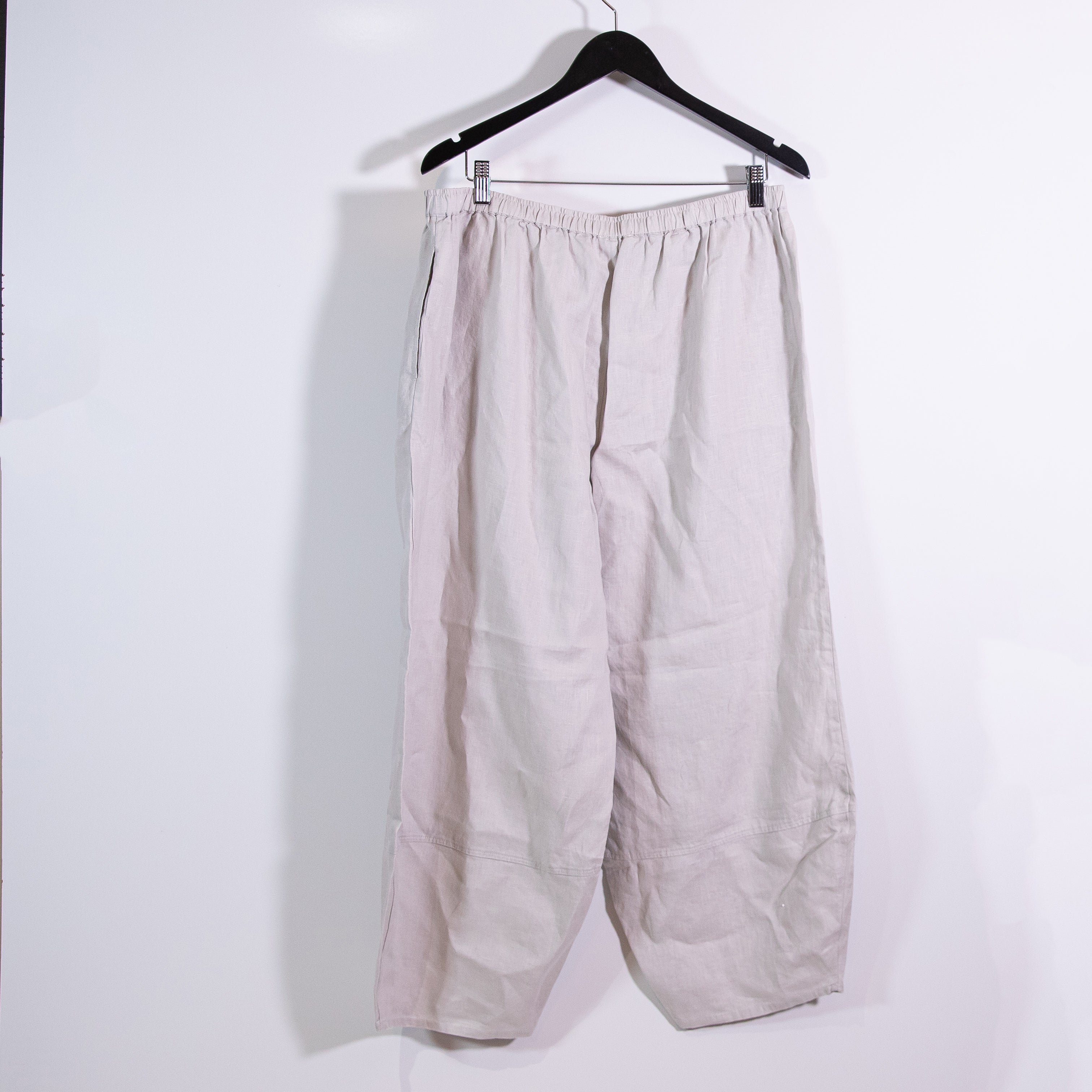 NEW Johnny Was Linen Barrel High Waisted Relaxed Fit Lightweight Pants Sand XL