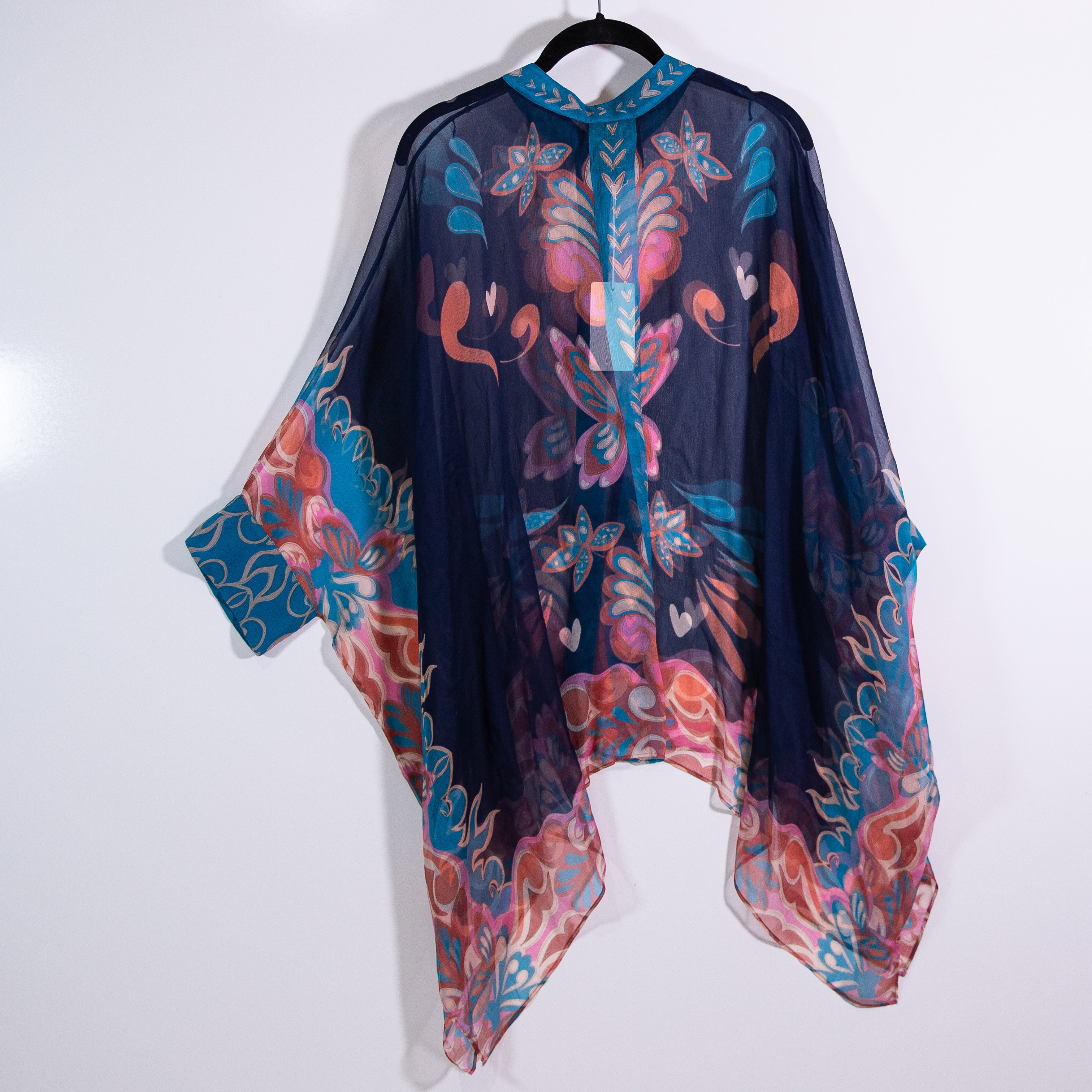 NEW Johnny Was Jade Katia Oversized Silk Chiffon Ryland Print Blouse Shirt Top