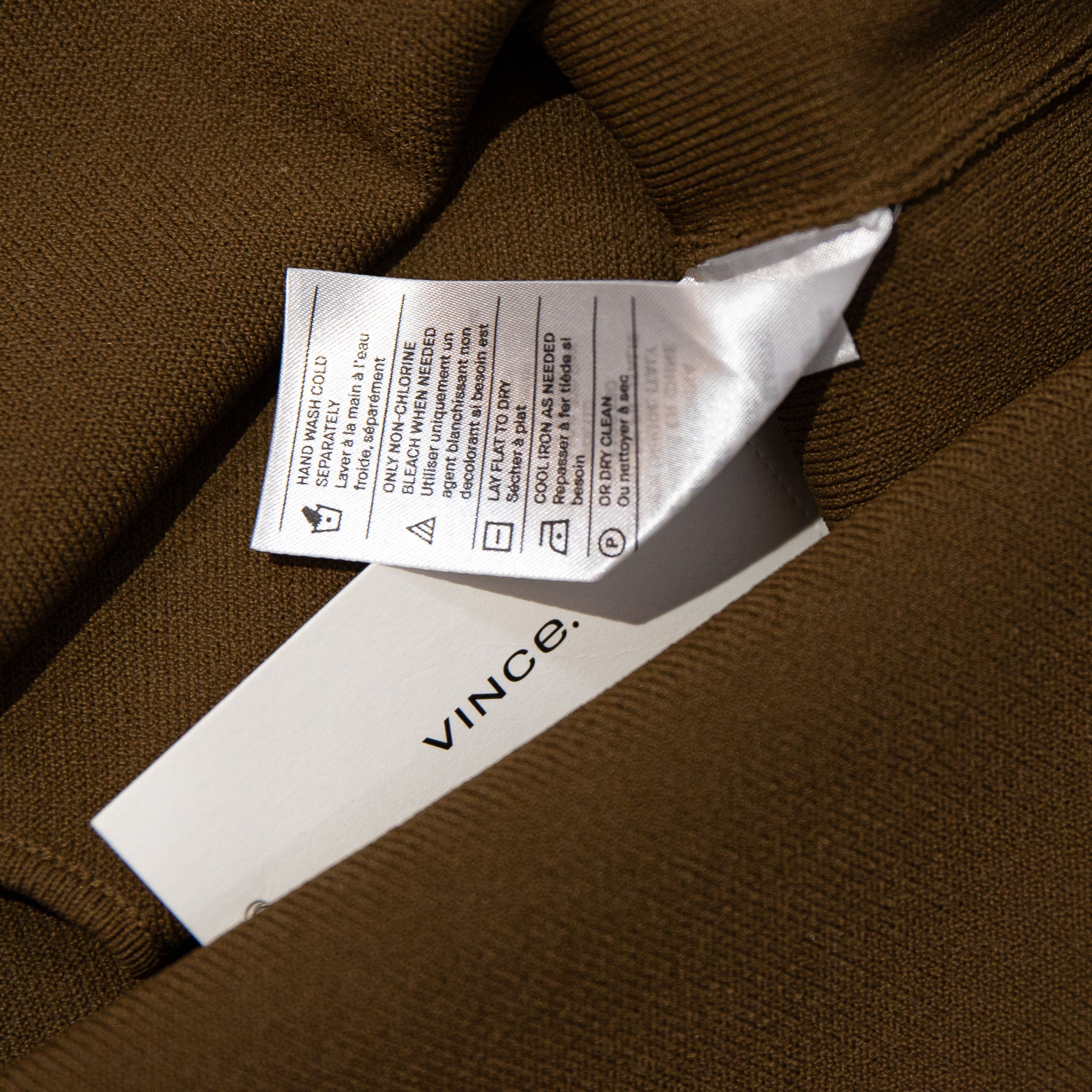 NEW Vince Women's Square Front Camisole Knit Stretch Tank Top Cottonwood Brown