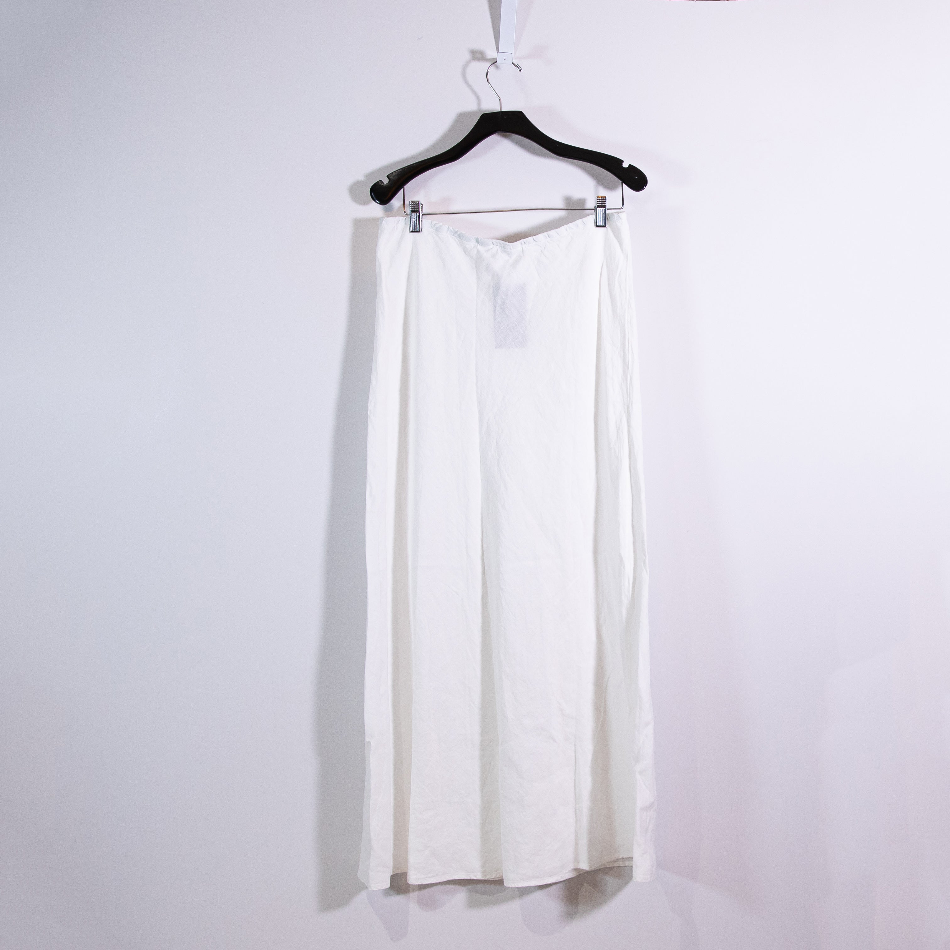 NEW Bryn Walker Linen Woven Lightweight Long Bias Pull On Midi Skirt White Large