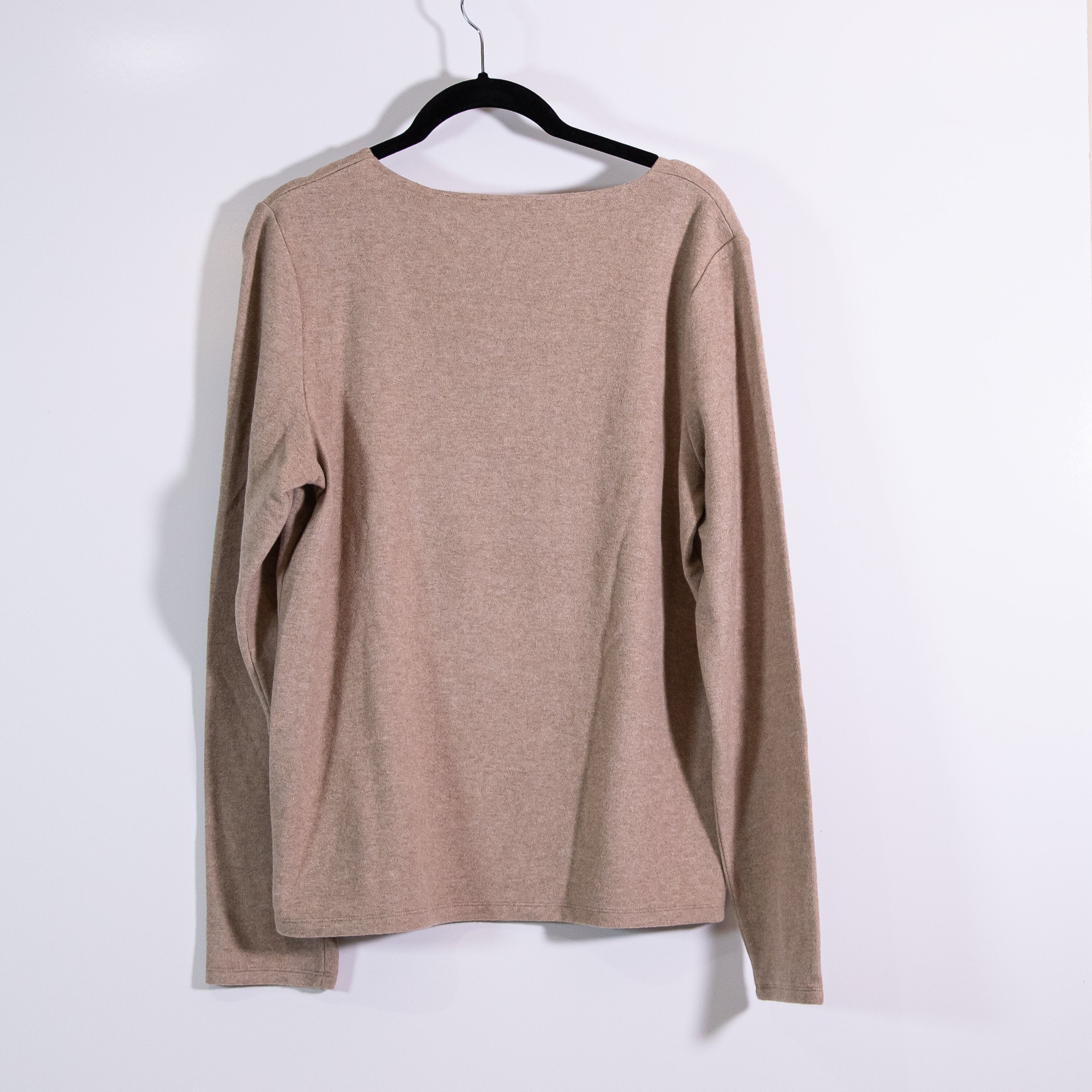 NEW Vince Women's Cozy Scoop Neck Brushed Fuzzy Cotton Modal Stretch Sweater XL