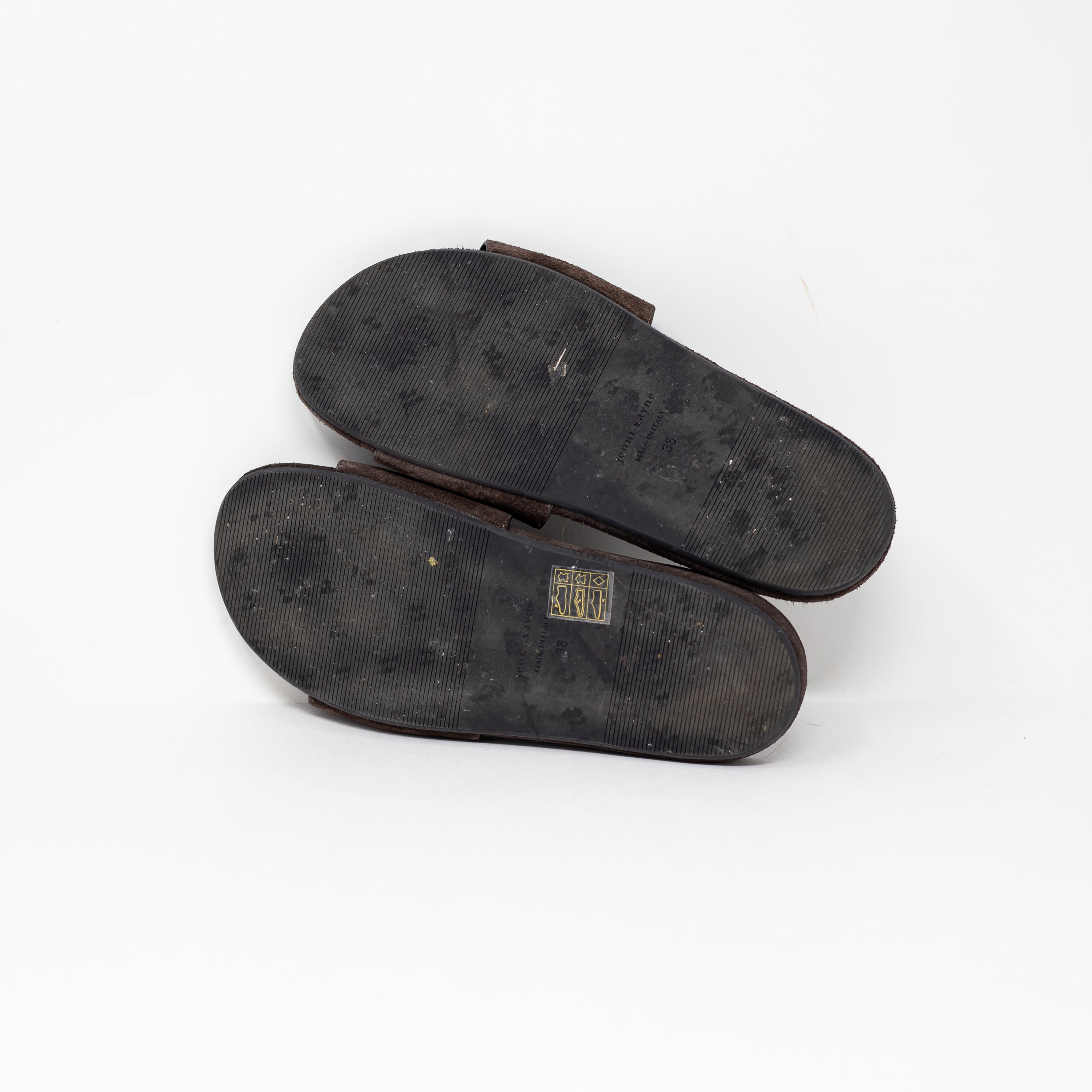 Jenni Kayne Lyle Women's Genuine Suede Leather Slip On Sandals Shoes Gray 6