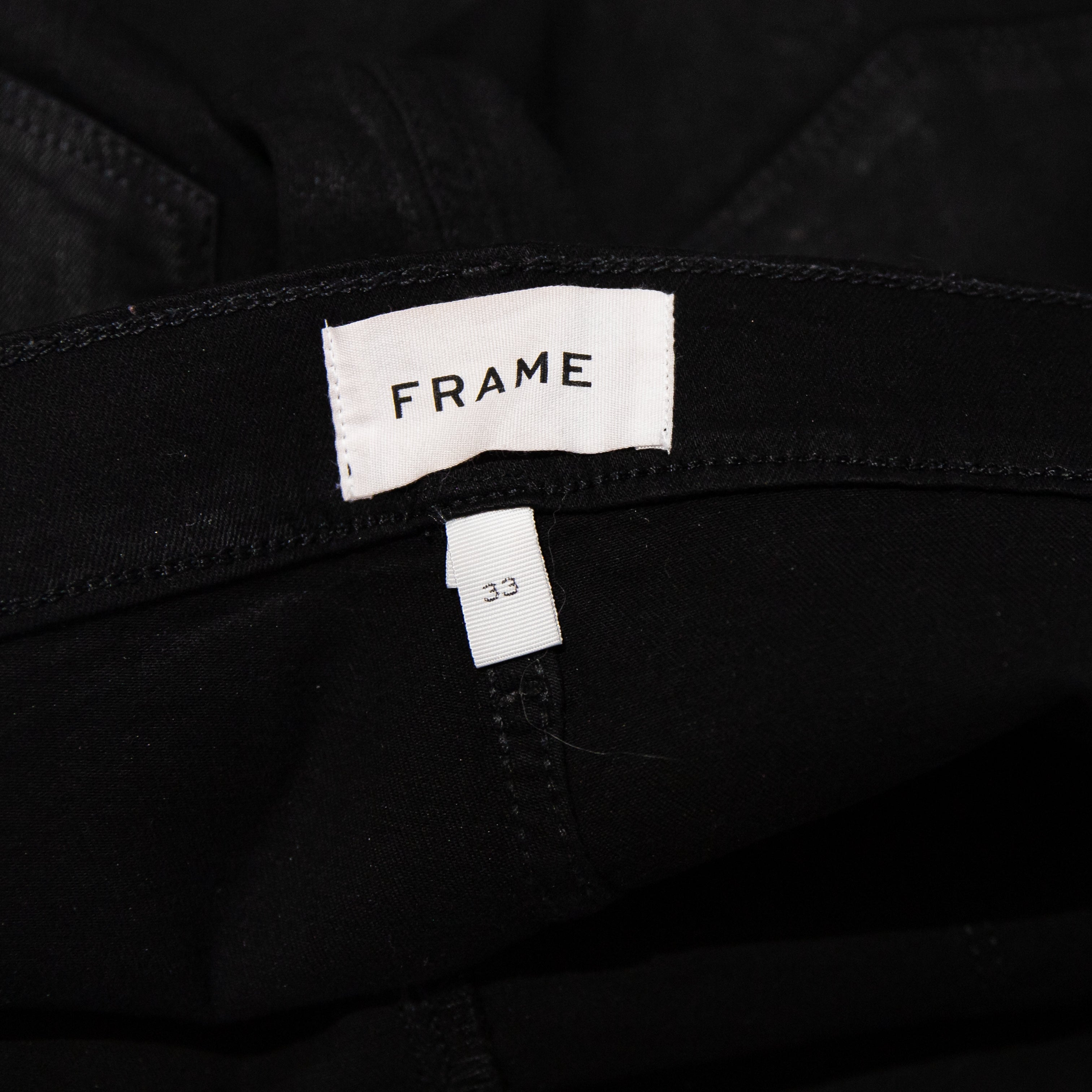 Frame Denim Le Flare de Francois High Rise Flare Jeans Black Noir Coated Pants
