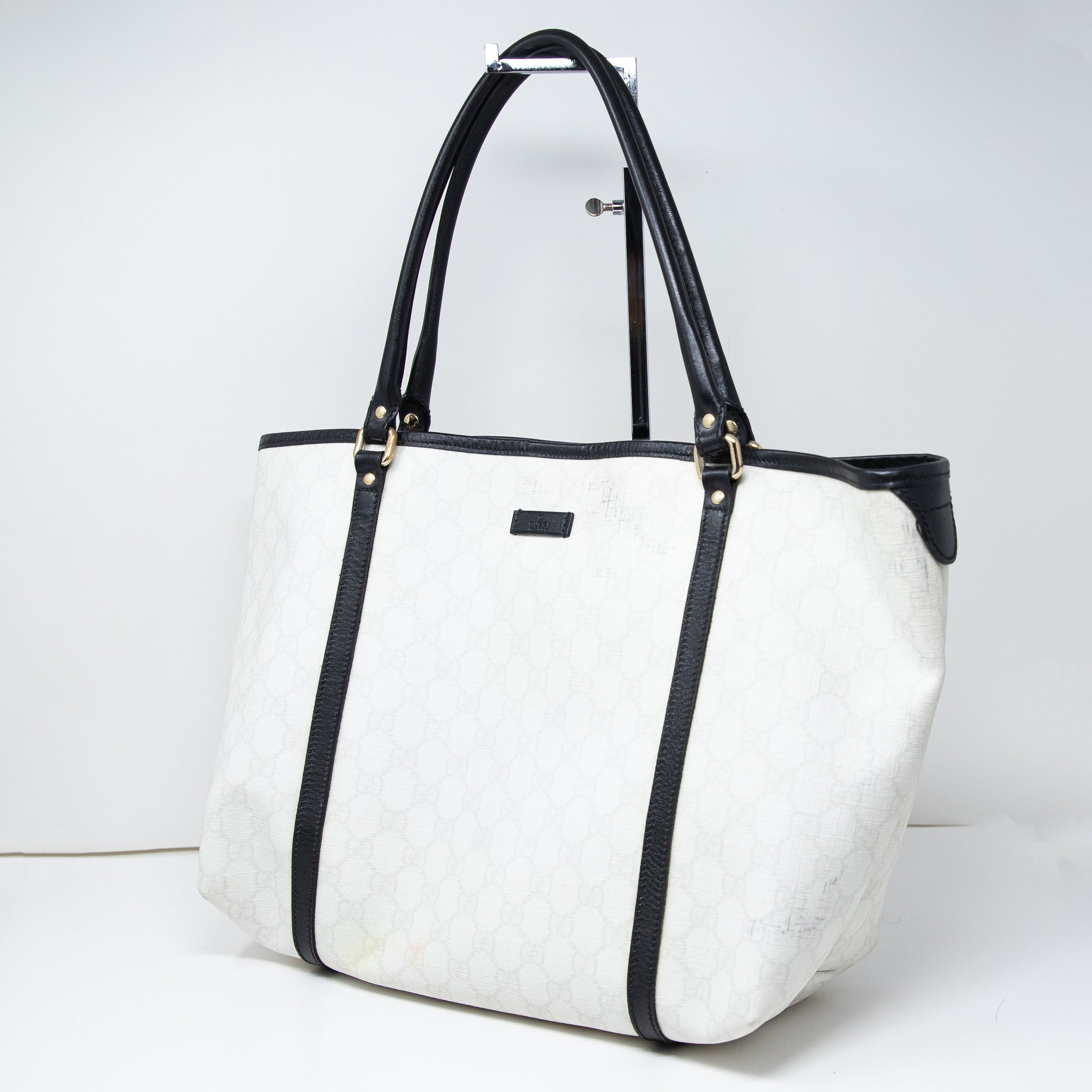 Gucci Vintage Supreme Joy GG Monogram Logo Coated Canvas Shoulder Tote Bag Purse