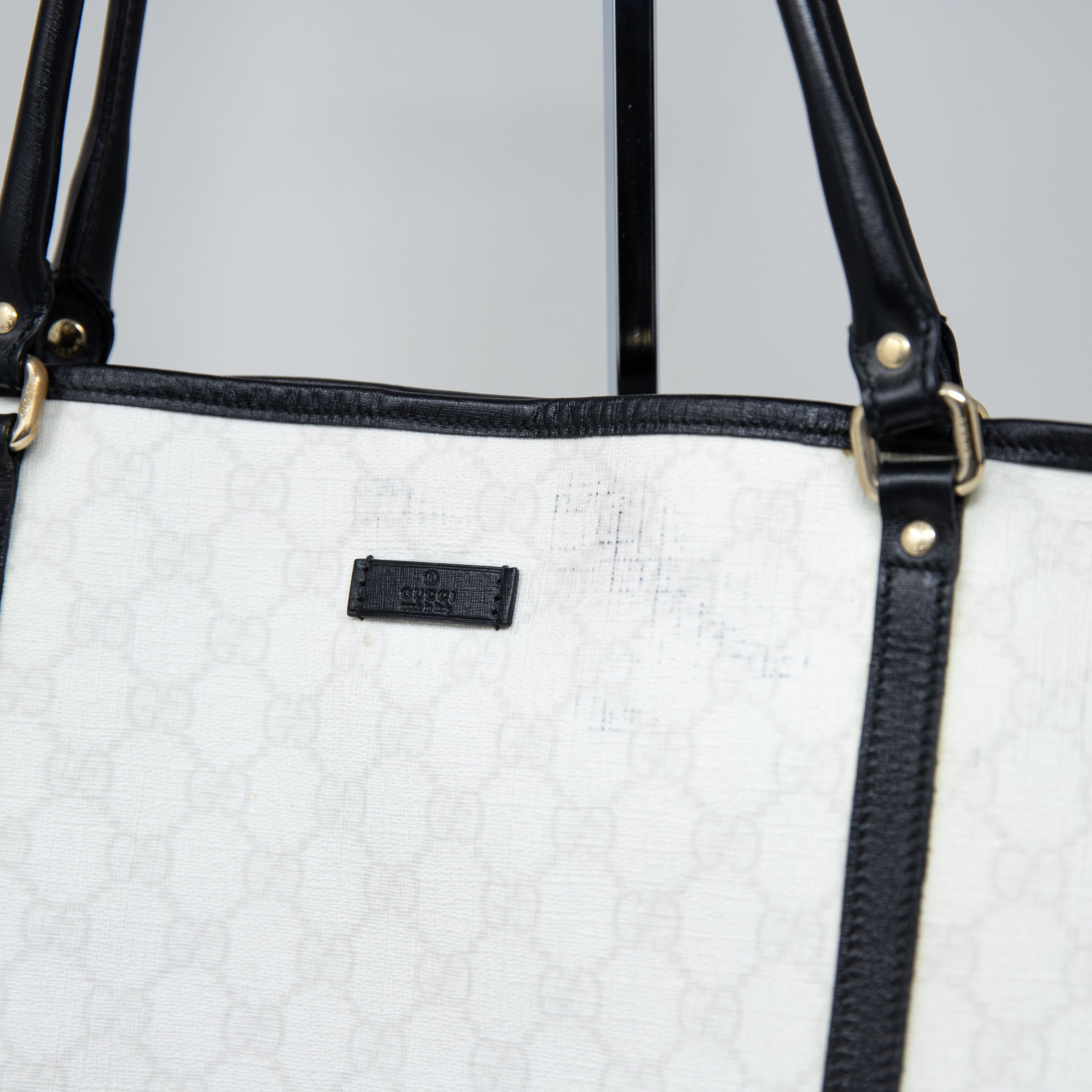 Gucci Vintage Supreme Joy GG Monogram Logo Coated Canvas Shoulder Tote Bag Purse