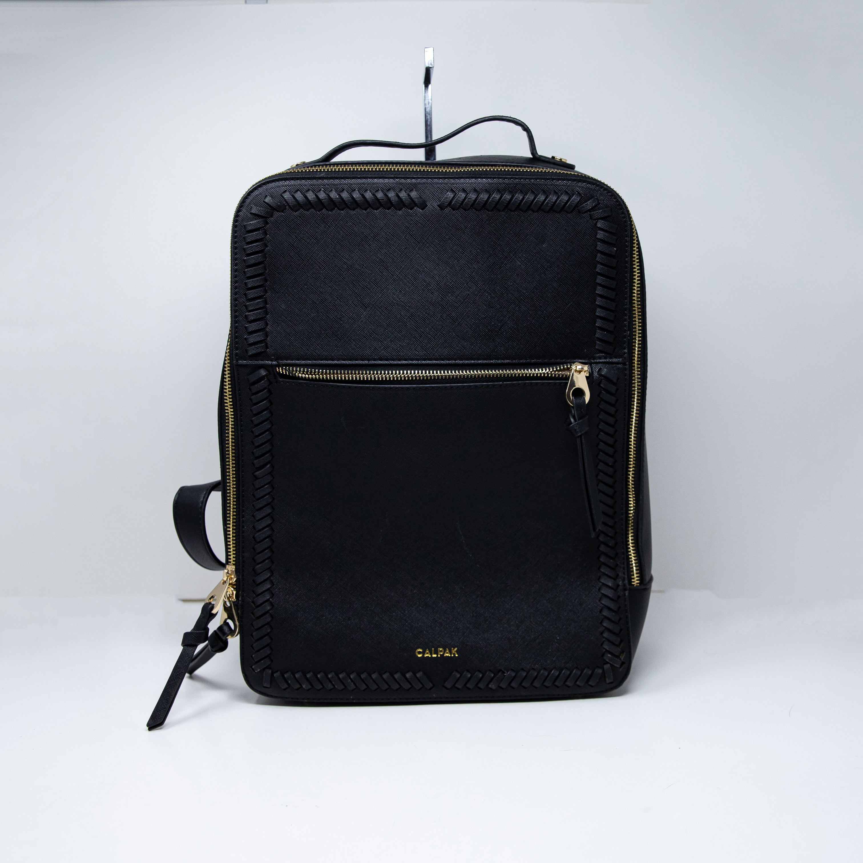 Calpak Travel 15 inch Laptop Work School Travel Faux Vegan Backpack Bag Black