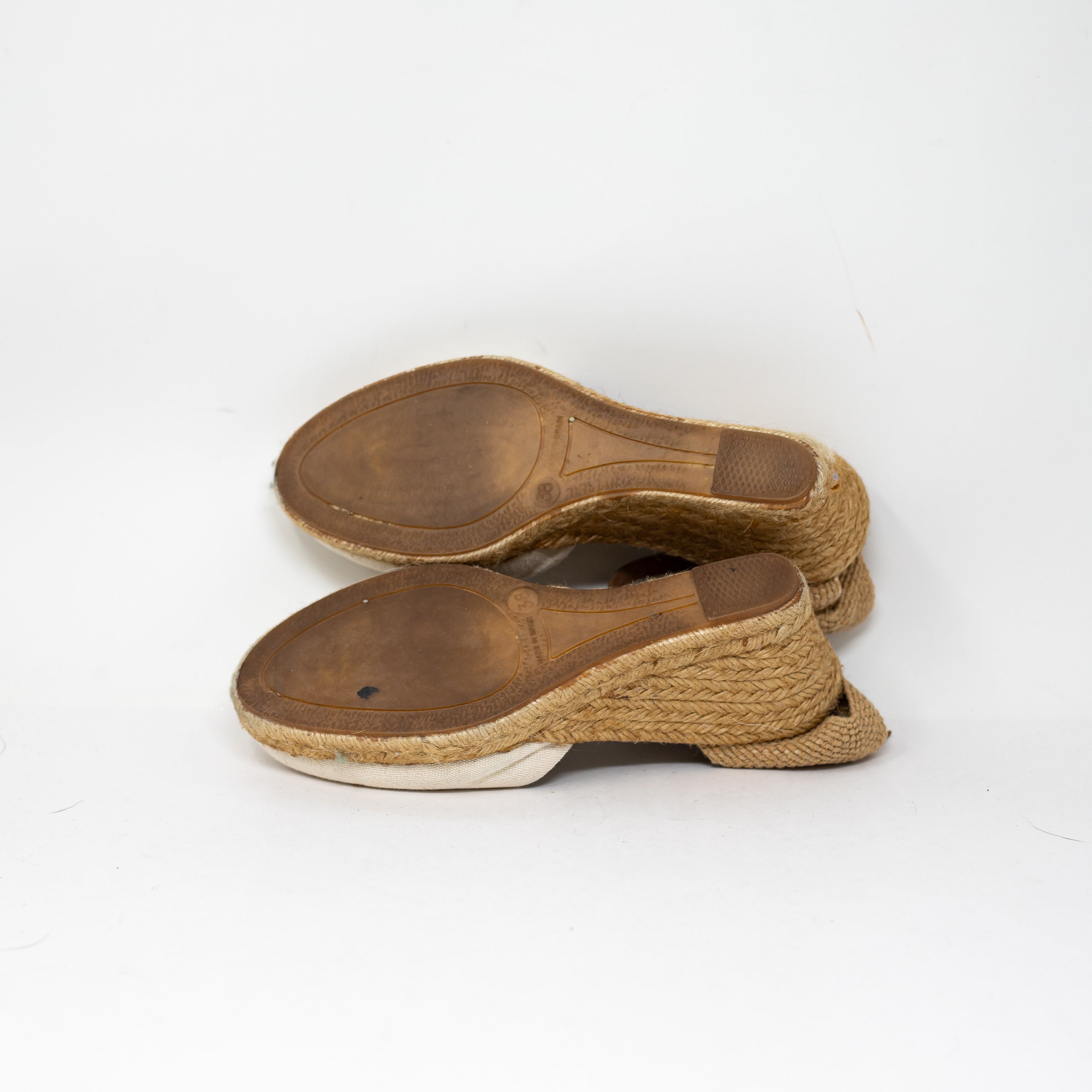 Sezane Melanie Cotton Espadrille Jute Woven Ankle Strap Wedge High Heels Shoes 7