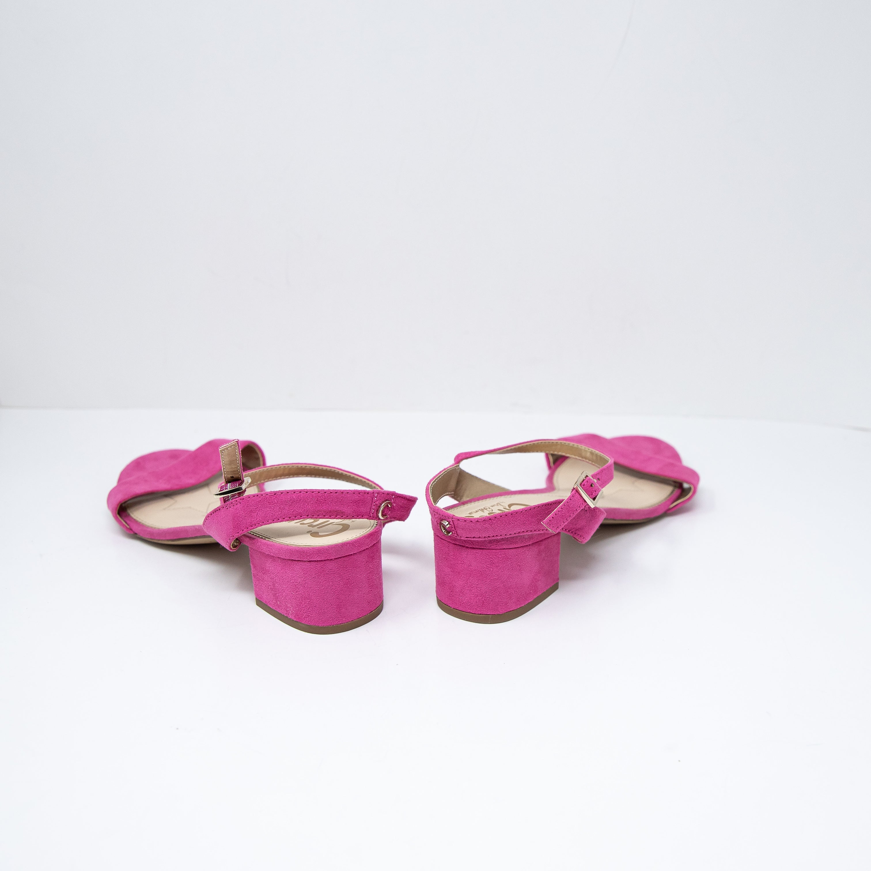 NEW Sam Edelman Circus Ibis Genuine Suede Leather Open Toe Block Sandal Heels