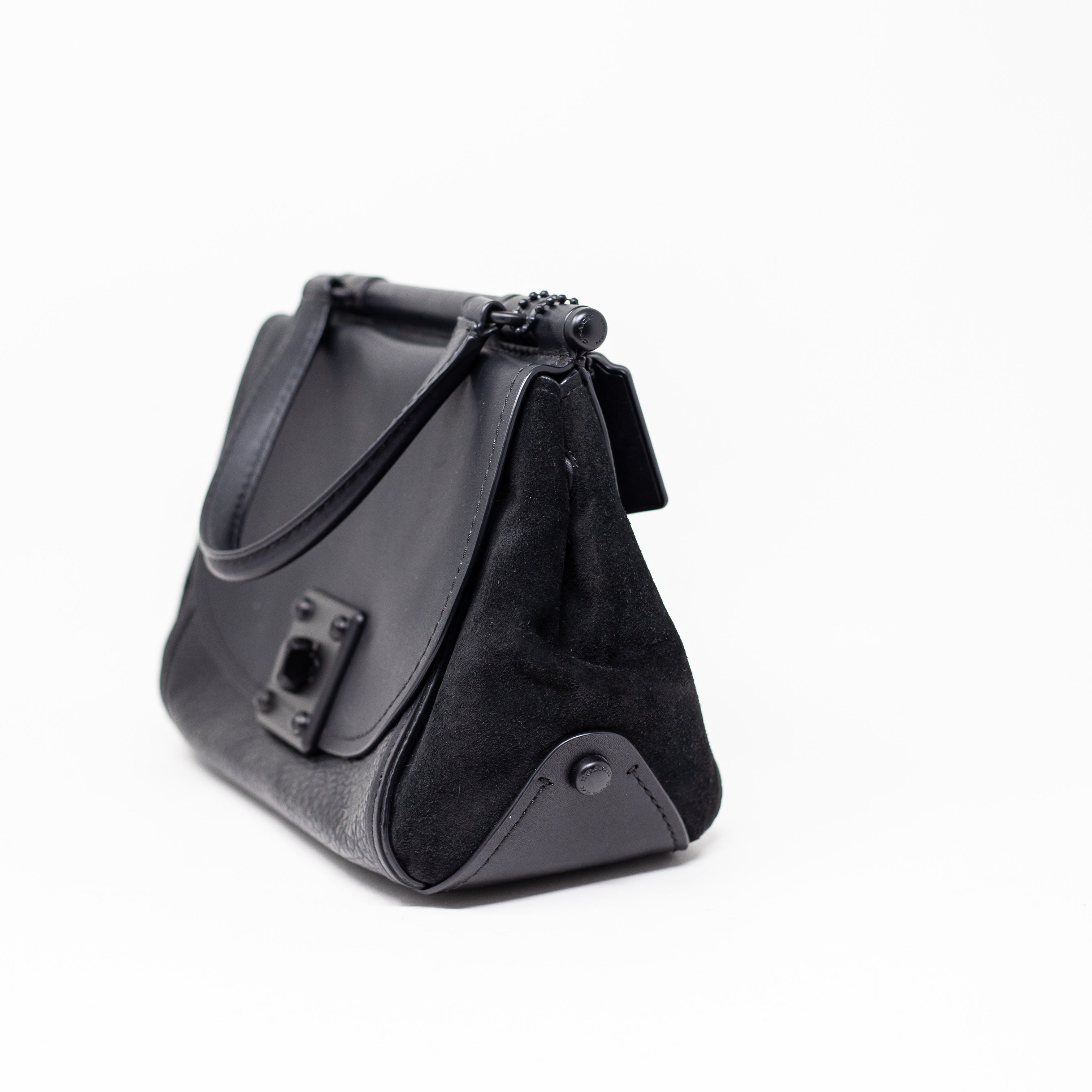 Coach Drifter Mixed Media Suede Leather Crossbody top Handle Satchel Purse Bag