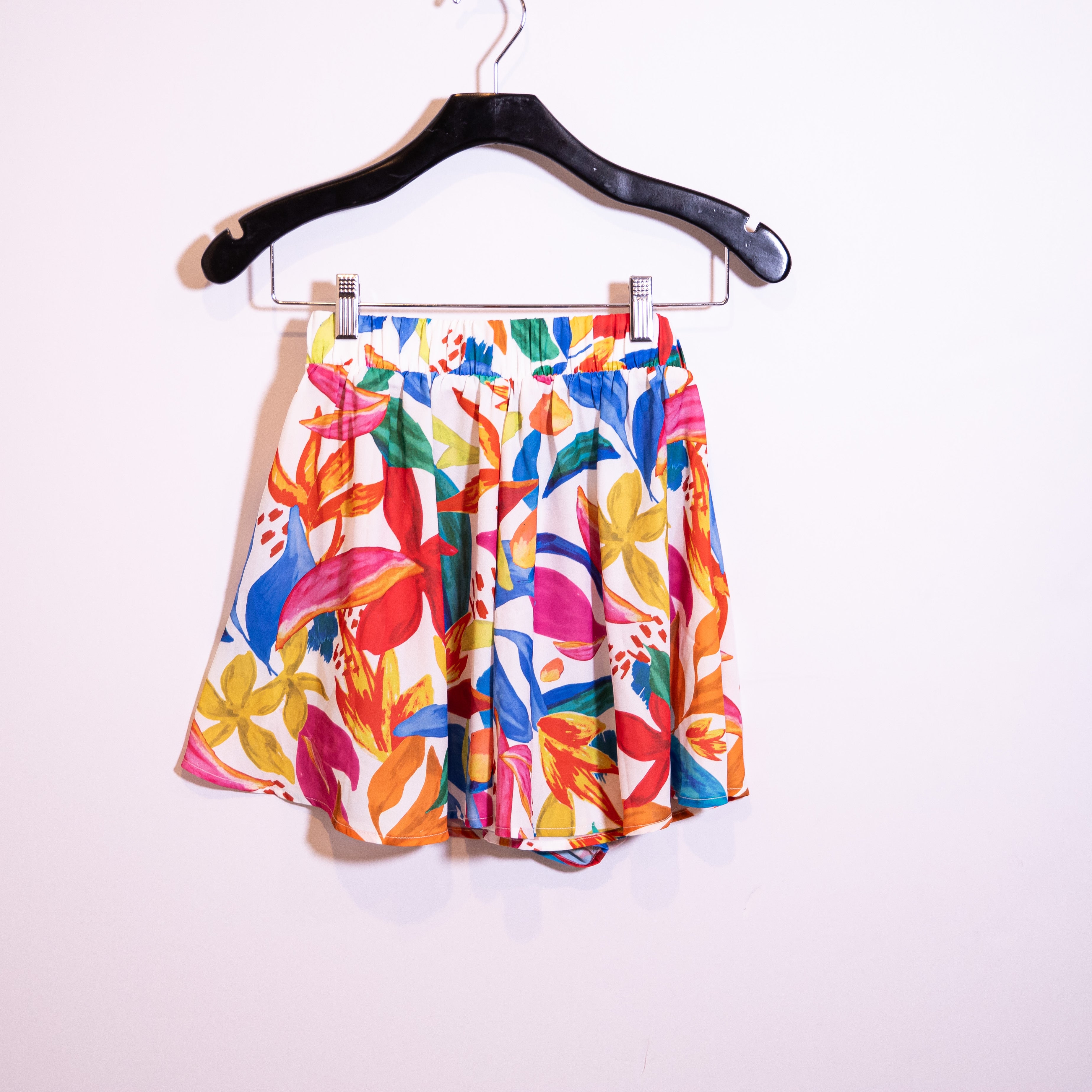 Show Me Your Mumu Carlos Swing High Waisted Ruffle Mini Shorts Bright Blooms XS