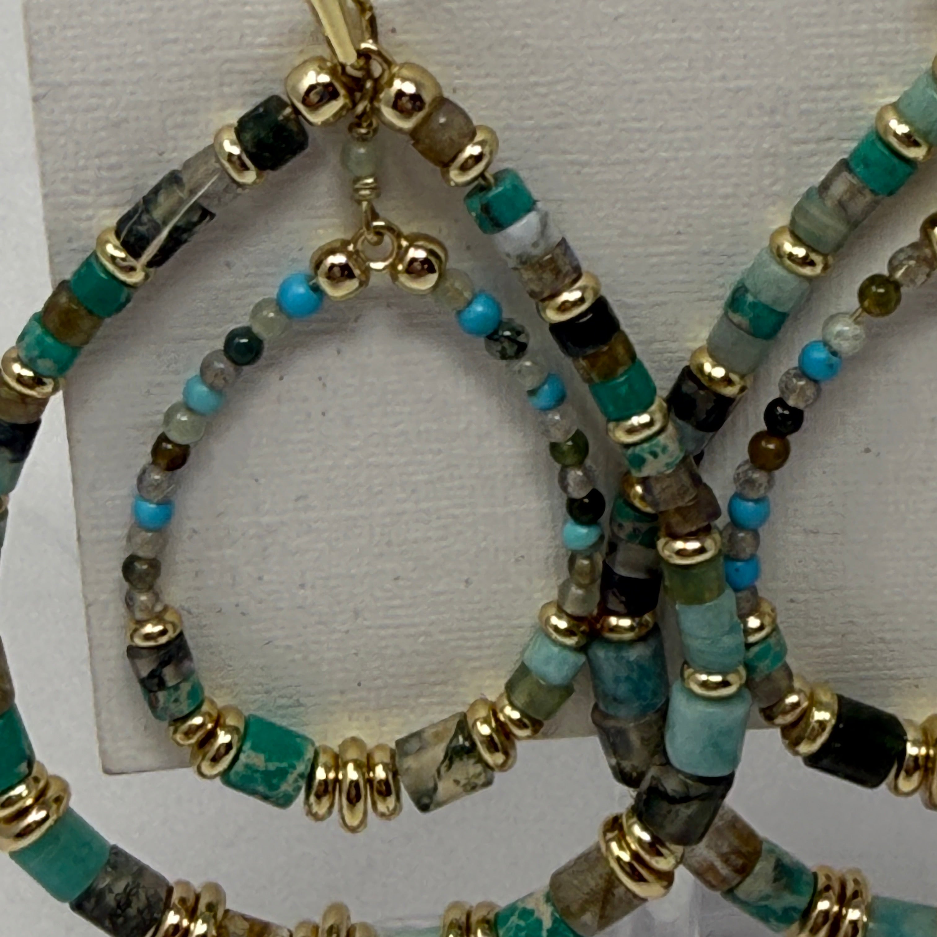 NEW Kendra Scott Bree Open Frame Wire Tear Drop Turquoise Blue Gold Earrings