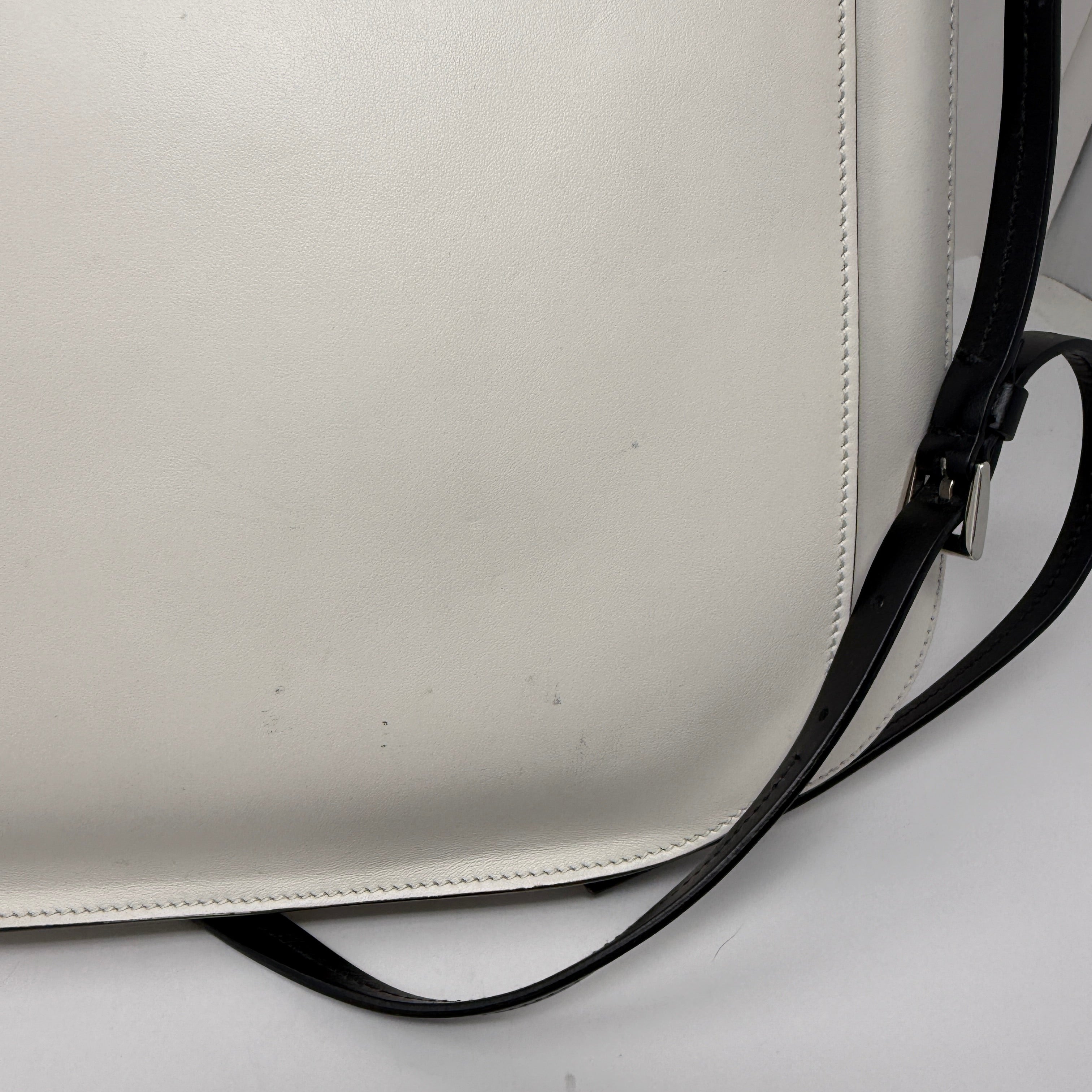 Prada Margit Genuine Leather Convertible Crossbody Shoulder Hobo Purse Bag White