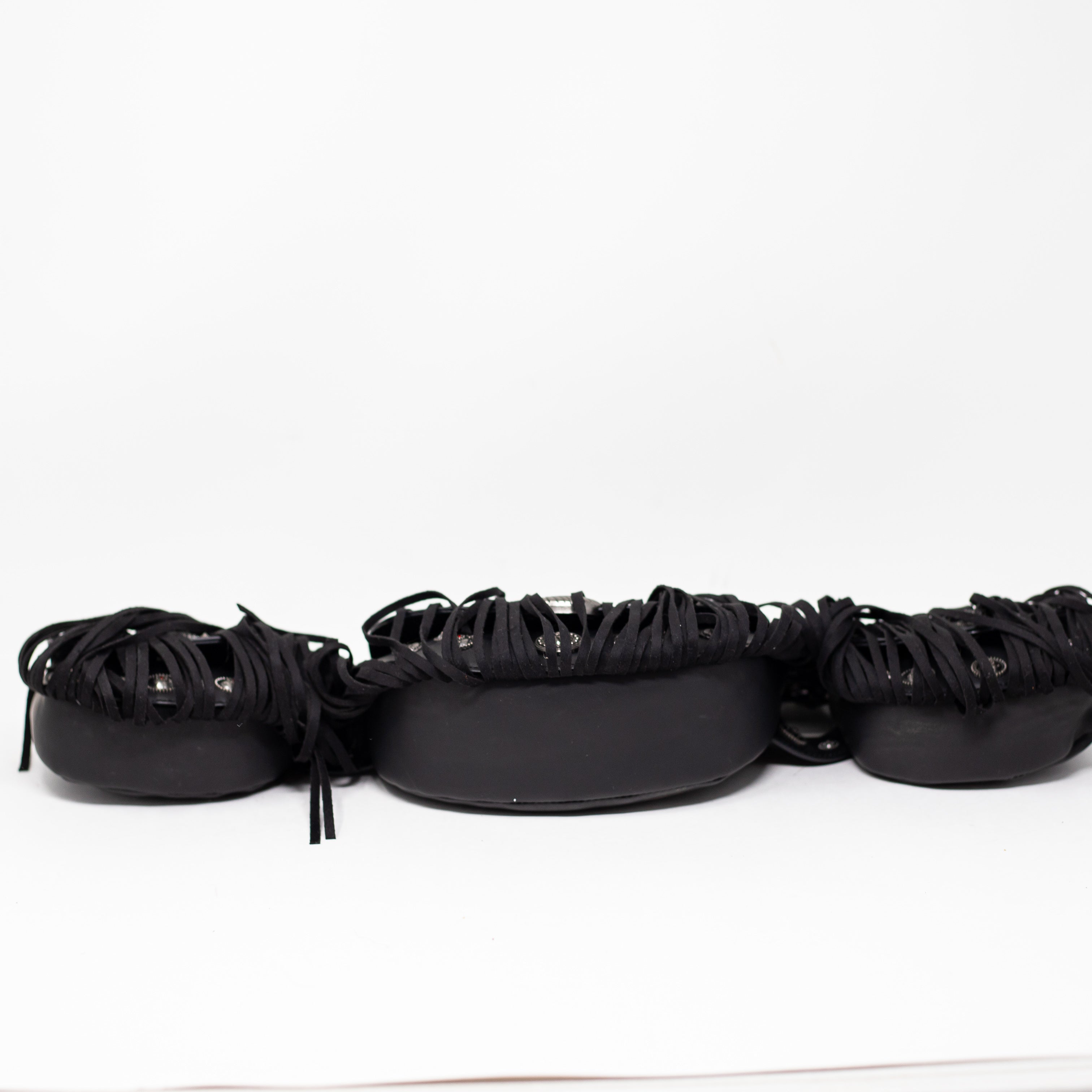 Azalea Wang Faux Vegan Leather Studded Embellished Multi Pocket Purse Bag Black