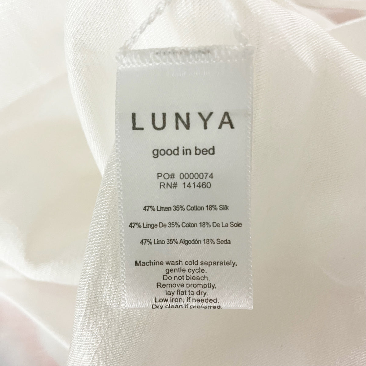 Lunya Cotton Linen Silk Lightweight Scoop Neck Sleeveless Tank Top White Small