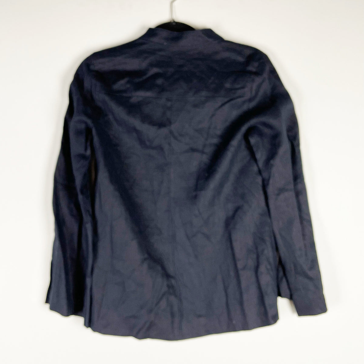 Tuckernuck x India Hicks Linen V Neck Long Sleebe Blouse Shirt Top Black XS