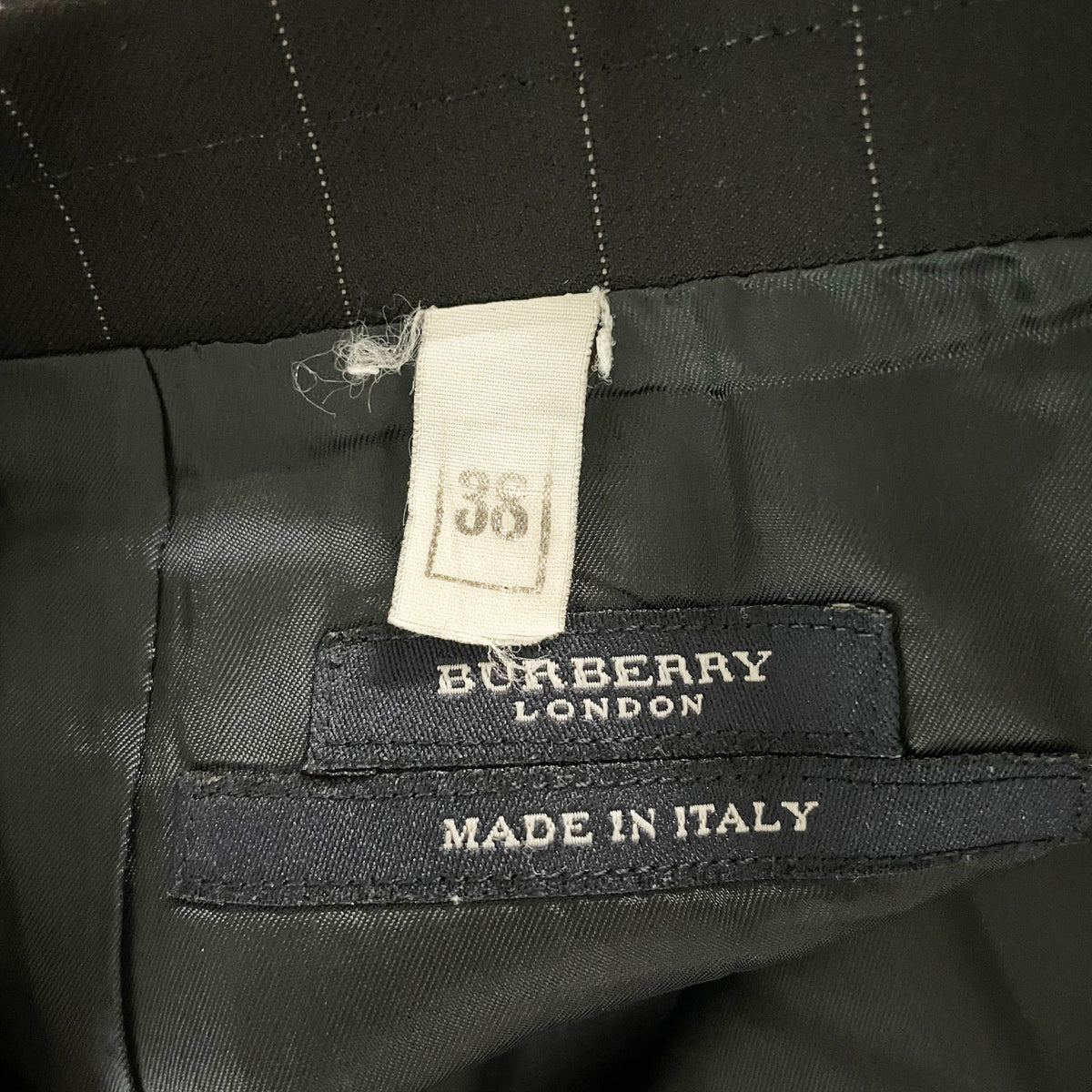 Burberry Women's Made In Italy Wool Pinstripe Pencil Skirt Black Small