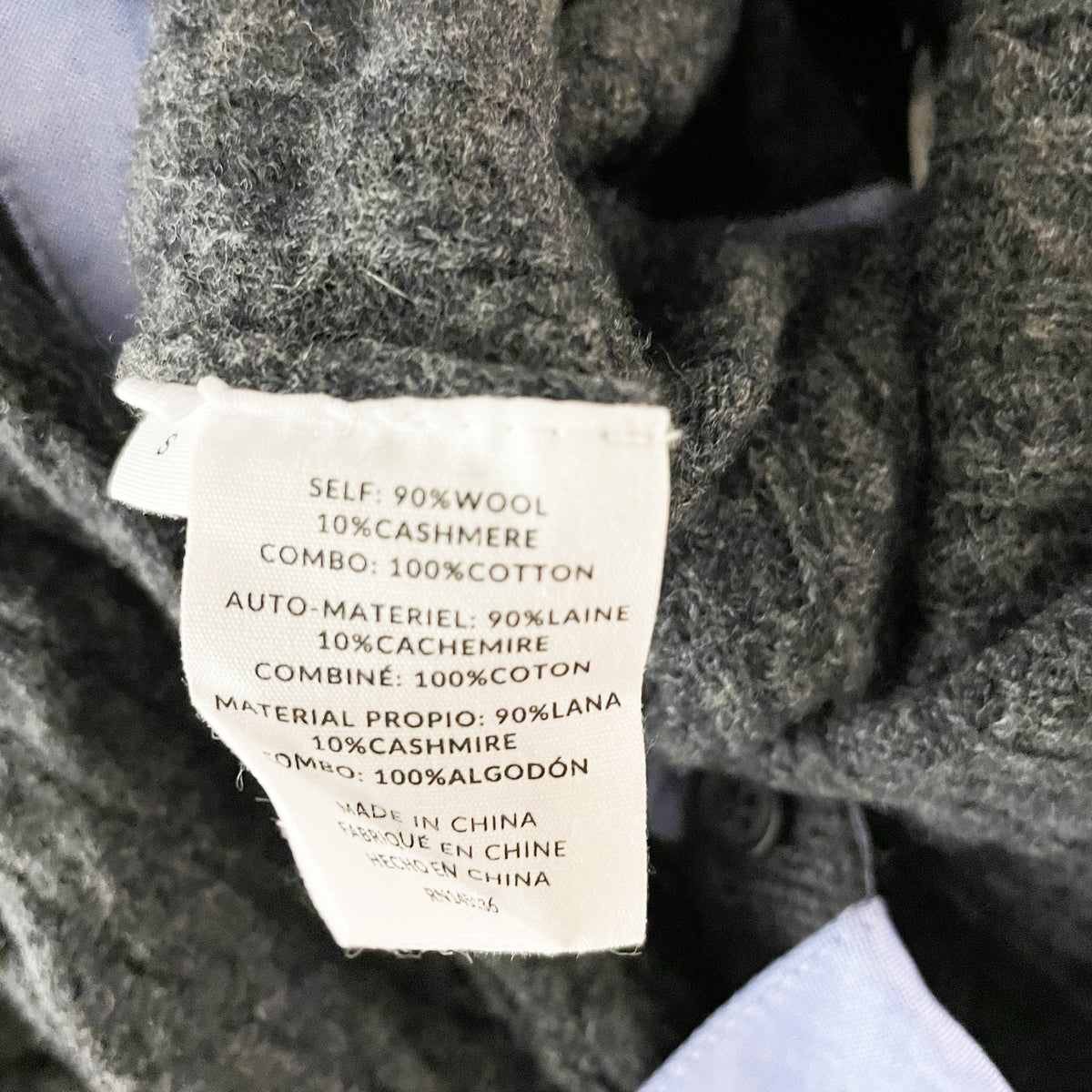 NEW Naadam Mixed Media Wool Cashmere Cardigan Cable Cardigan Sweater Smoke S