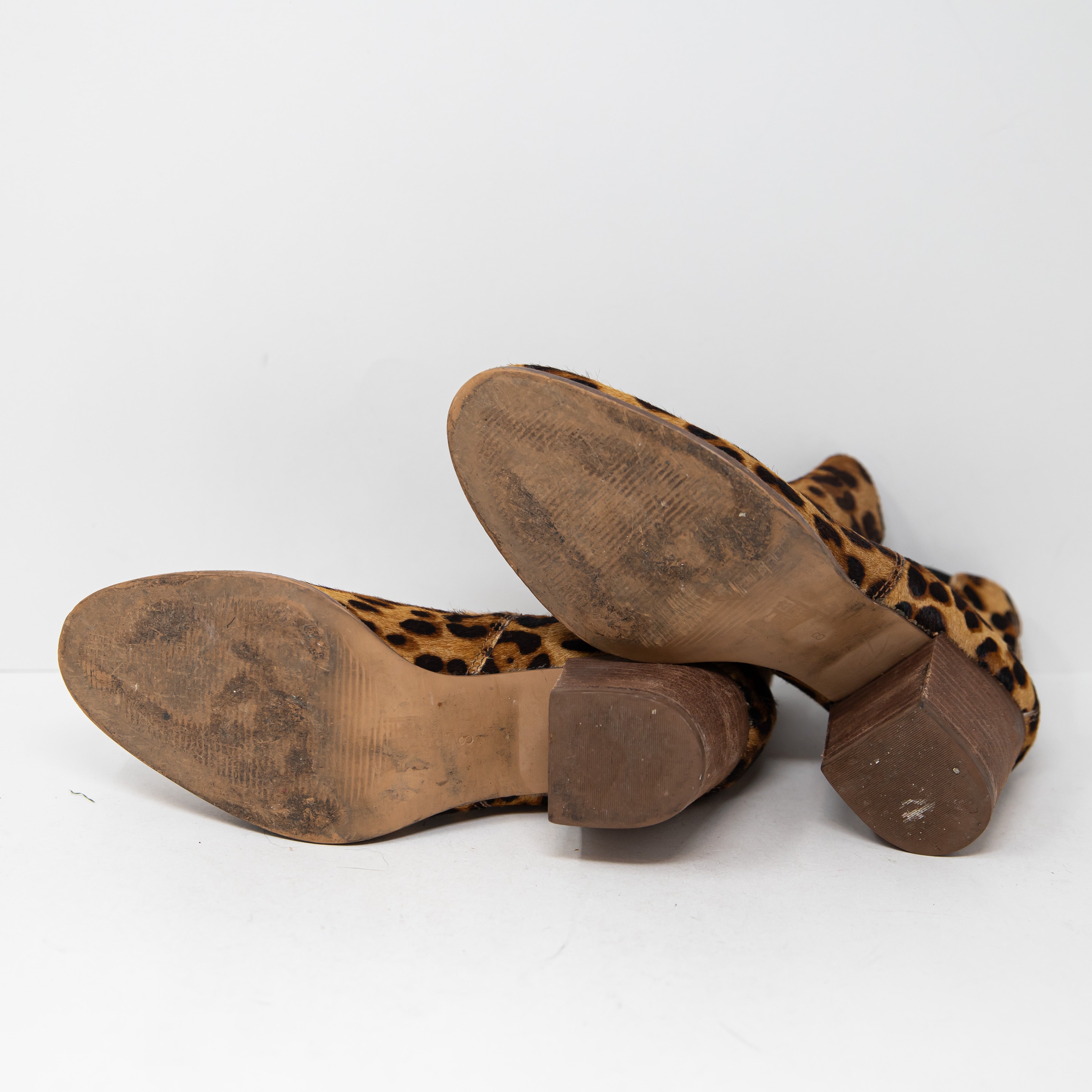 Madewell Women's The Regan Boot In Leopard Cheetah Calf Hair Ankle Booties Shoes